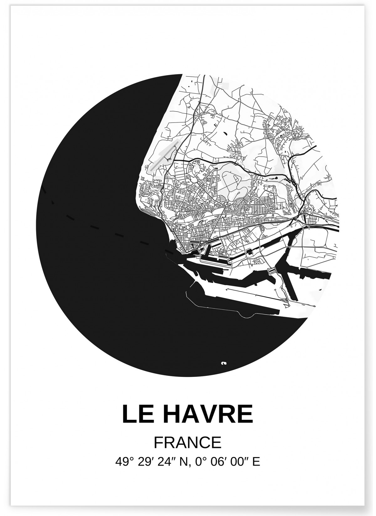 Affiche Carte Le Havre