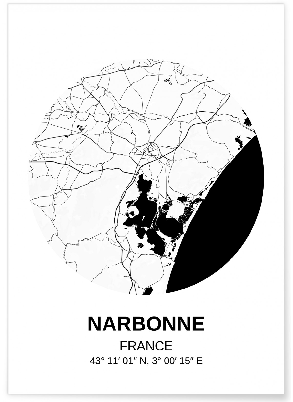 Affiche Carte Narbonne