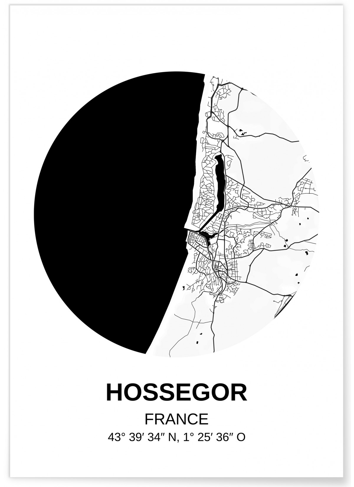 Affiche Carte Hossegor
