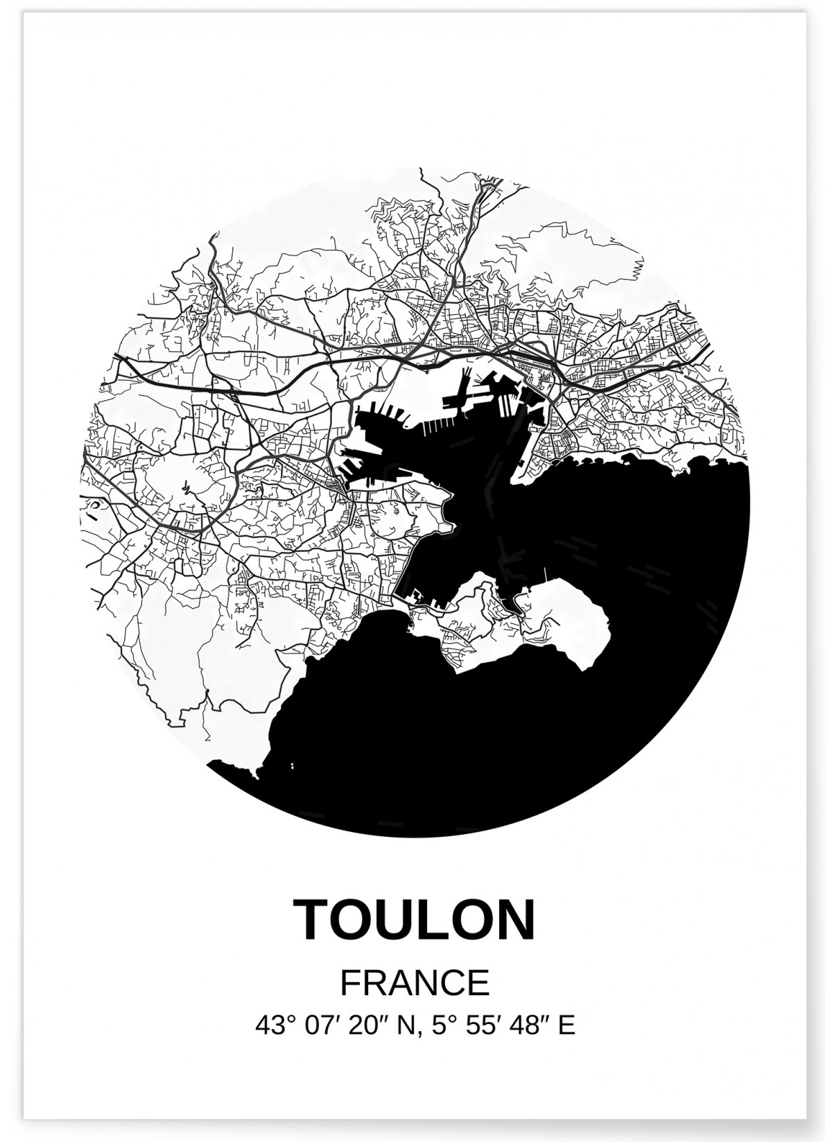 Affiche Carte Toulon