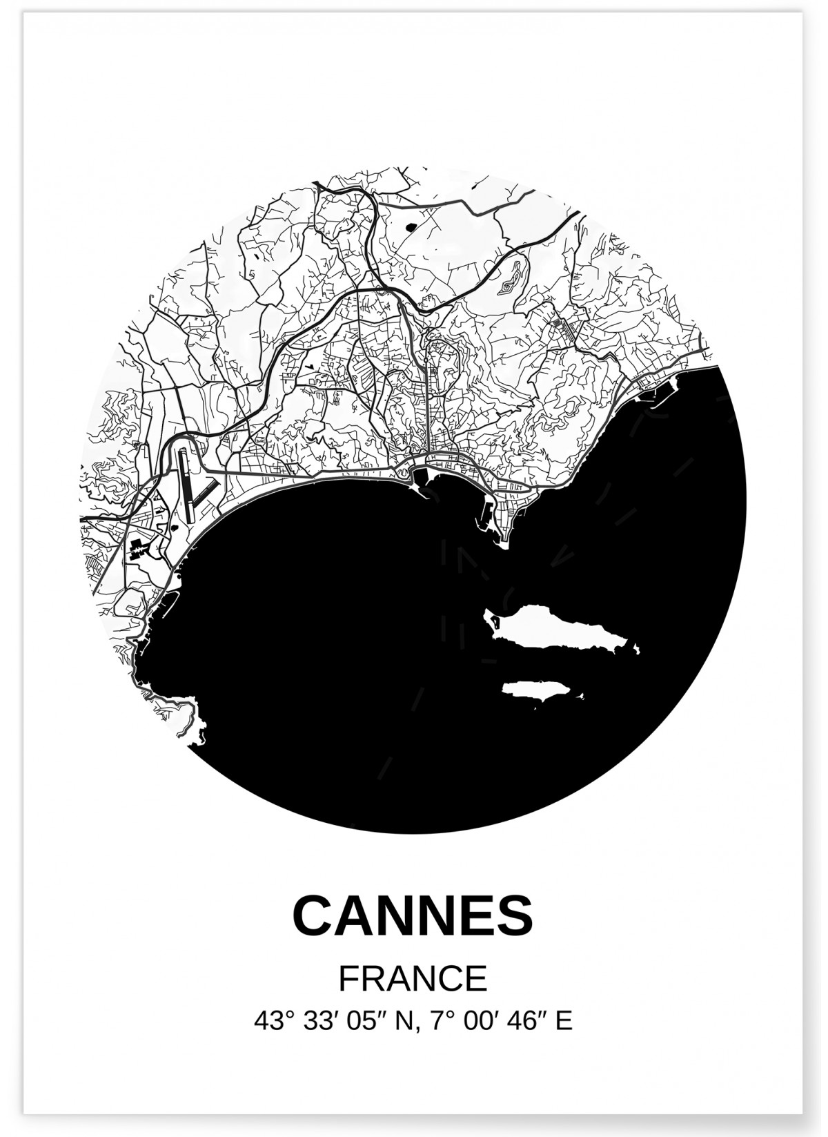 Affiche Carte Cannes