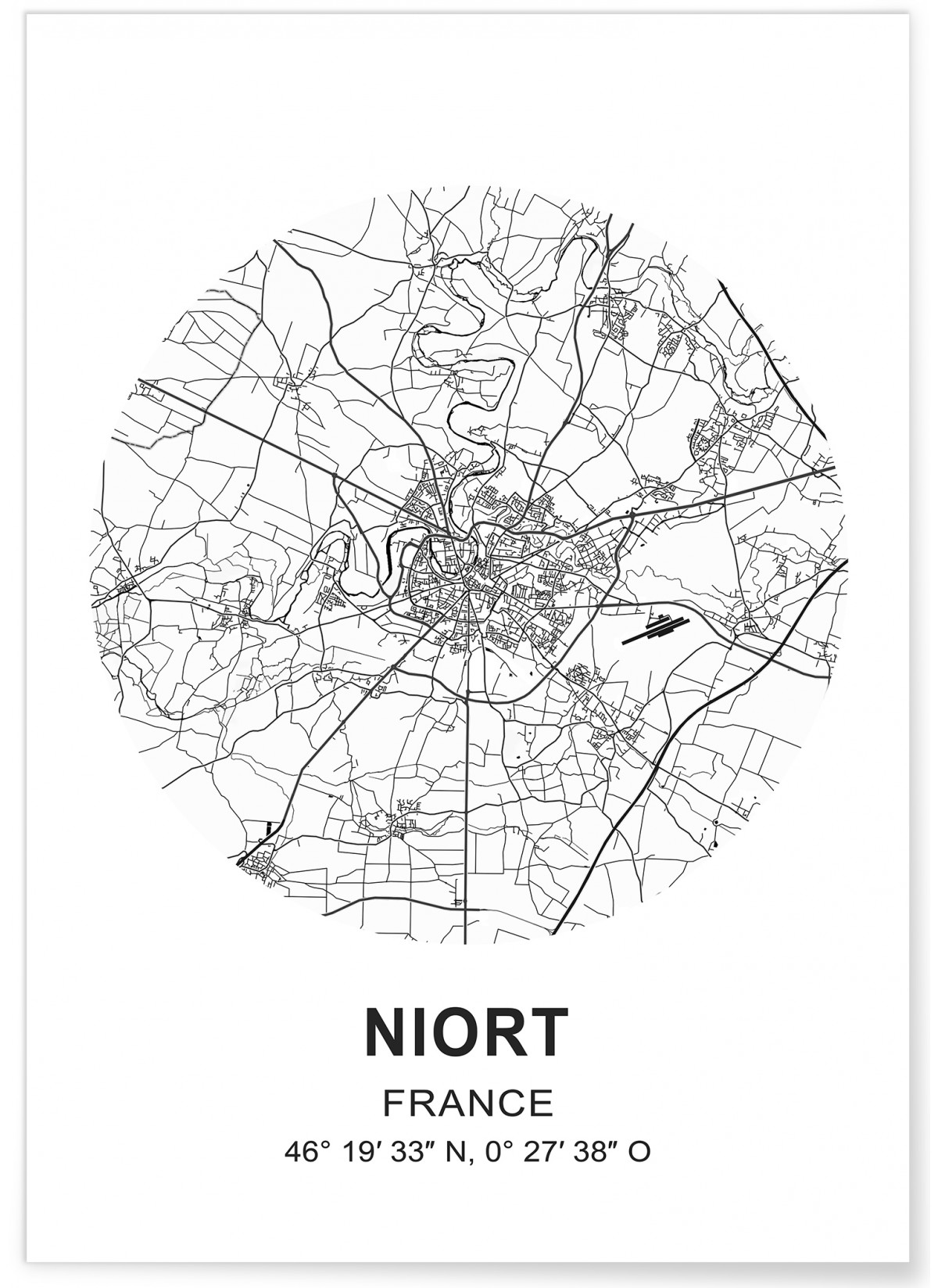 Affiche Carte Niort