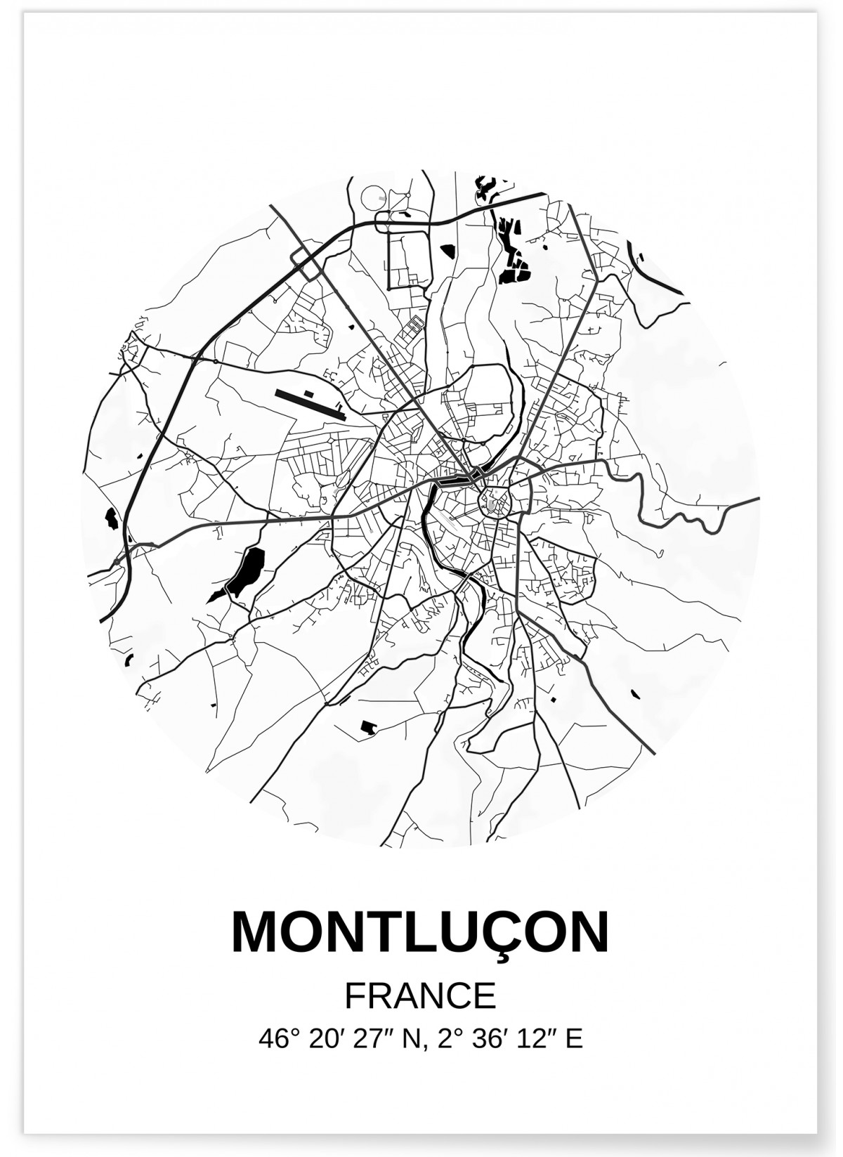 Affiche Carte Montluçon