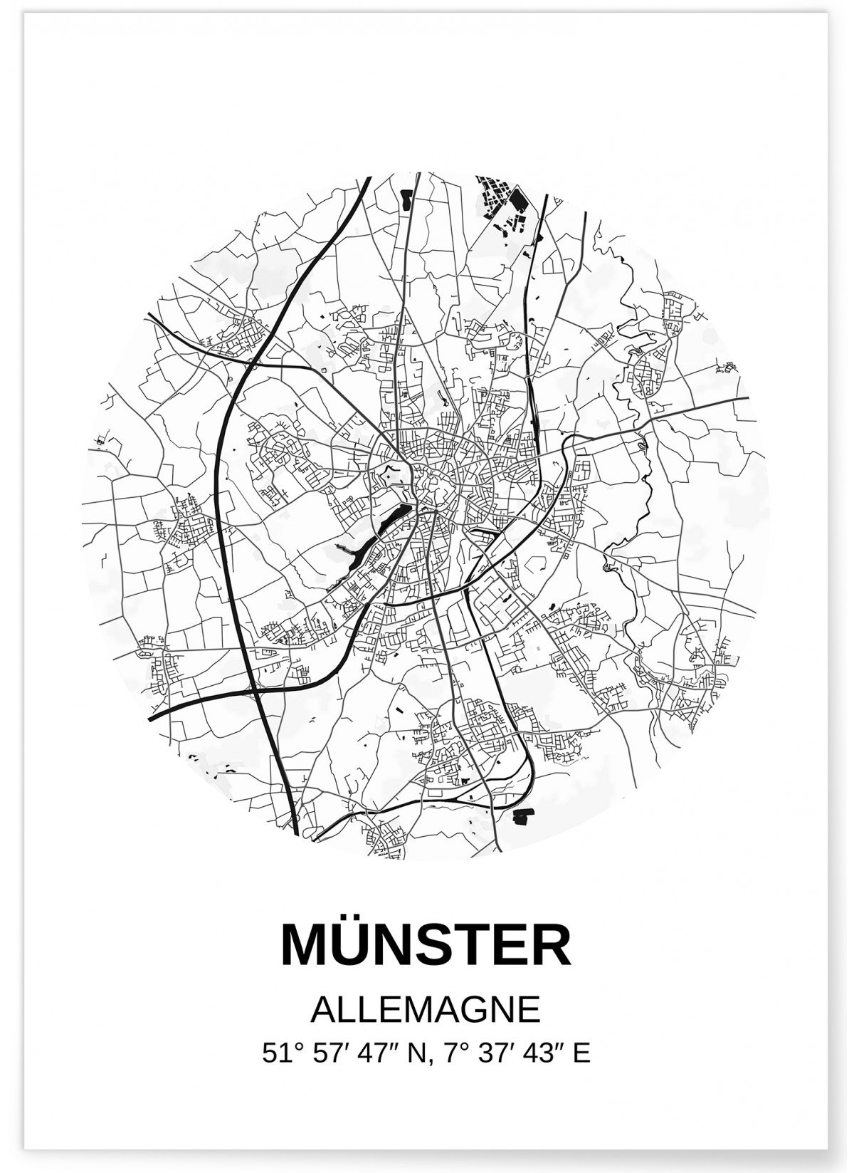 Affiche Carte Münster