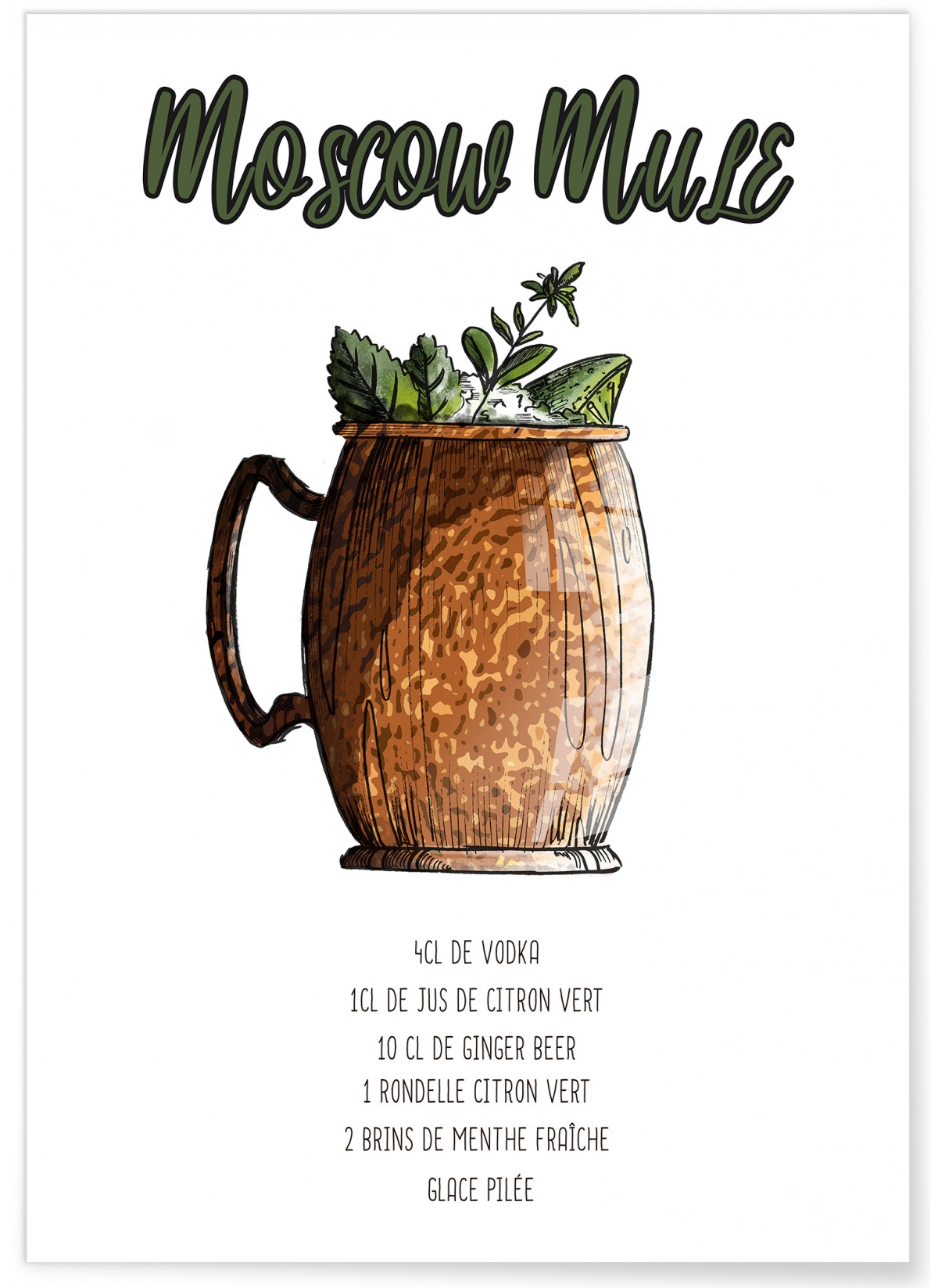 Affiche Cocktail Moscow Mule