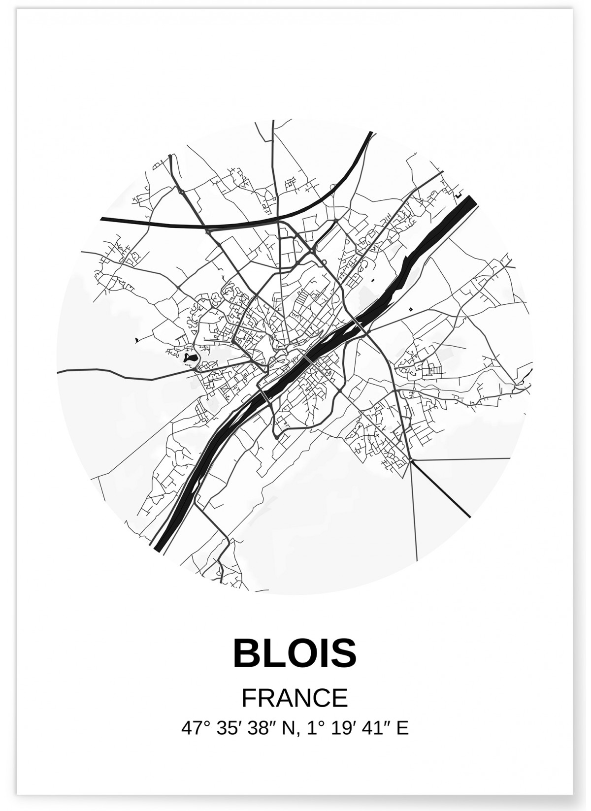Affiche Carte Blois