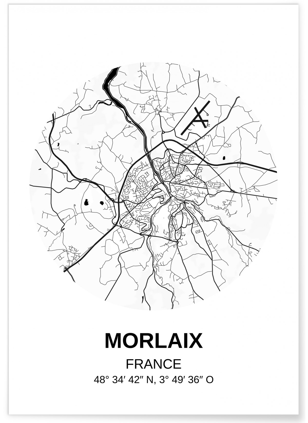 Affiche Carte Morlaix