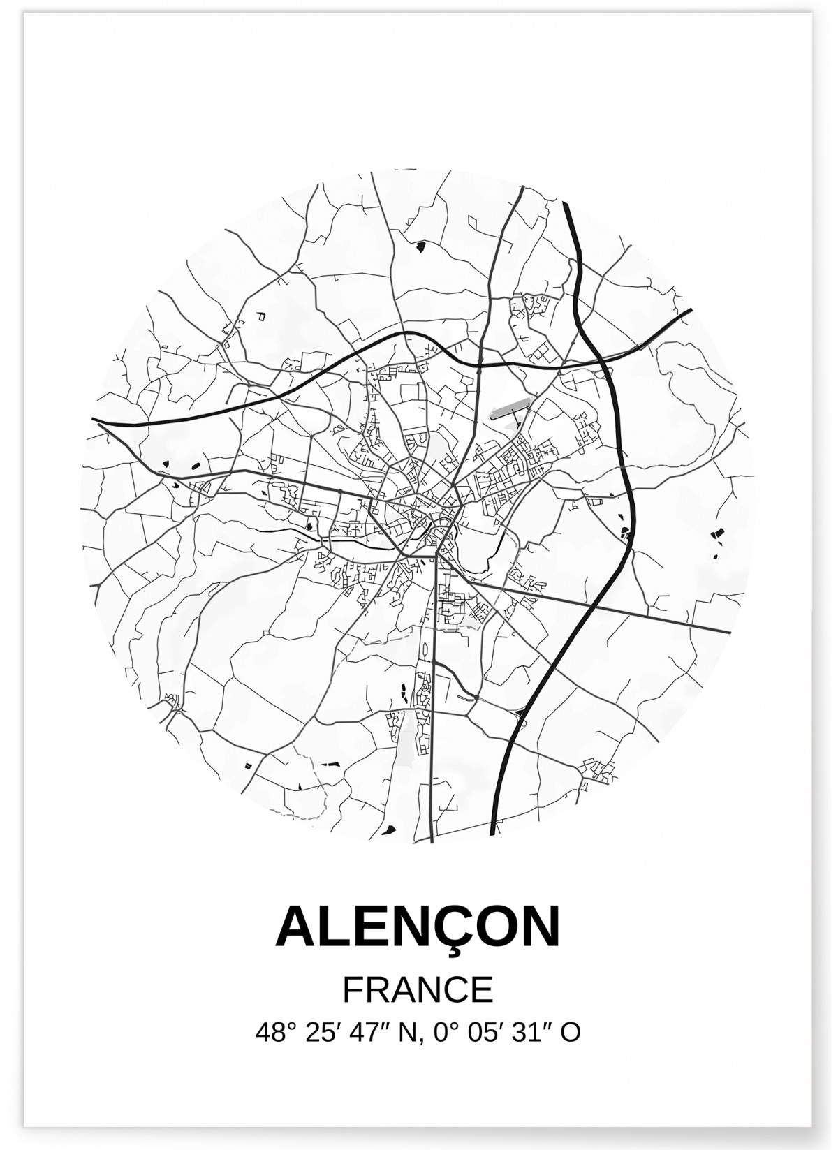 Affiche Carte Alençon