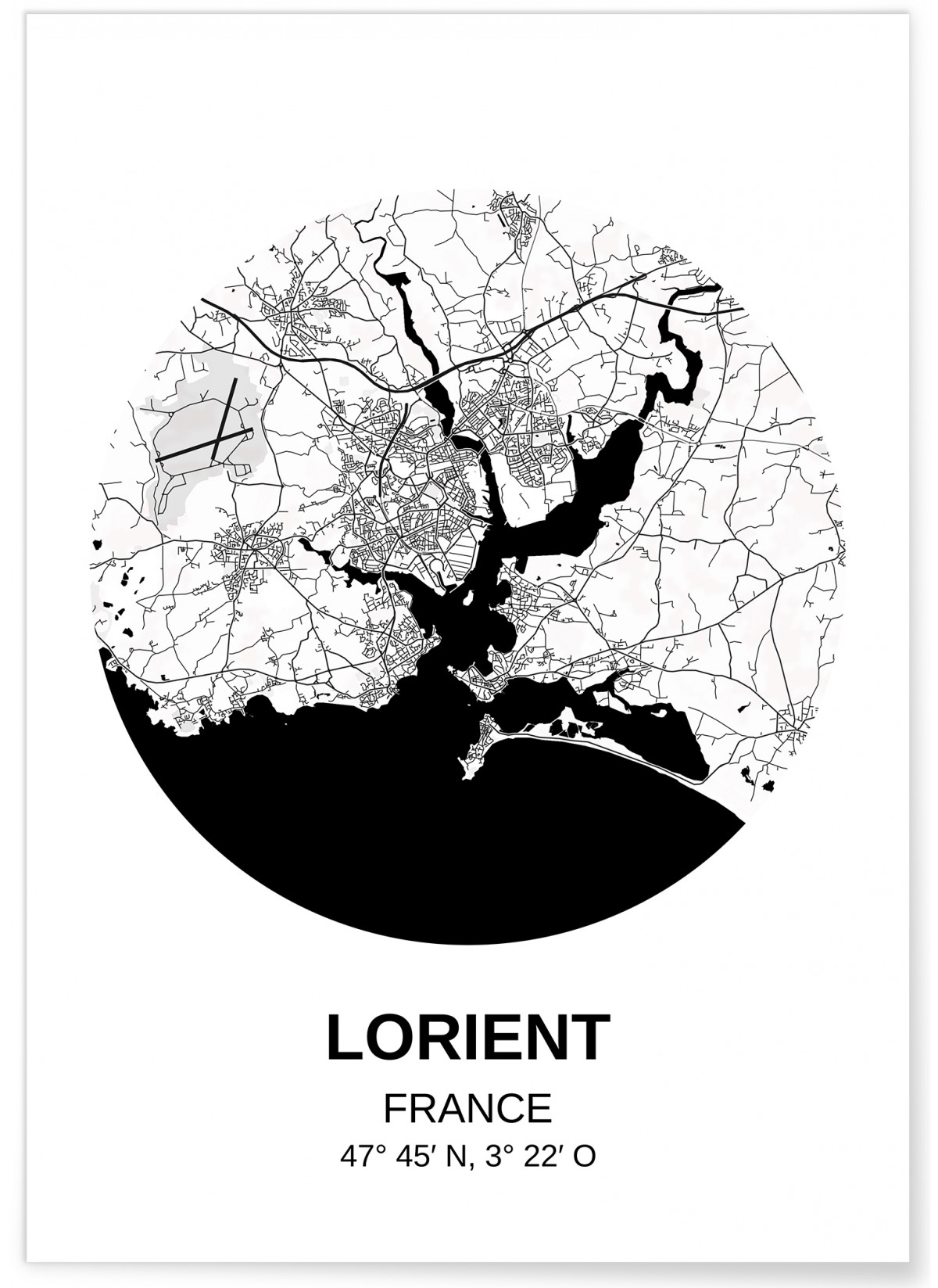 Affiche Carte Lorient