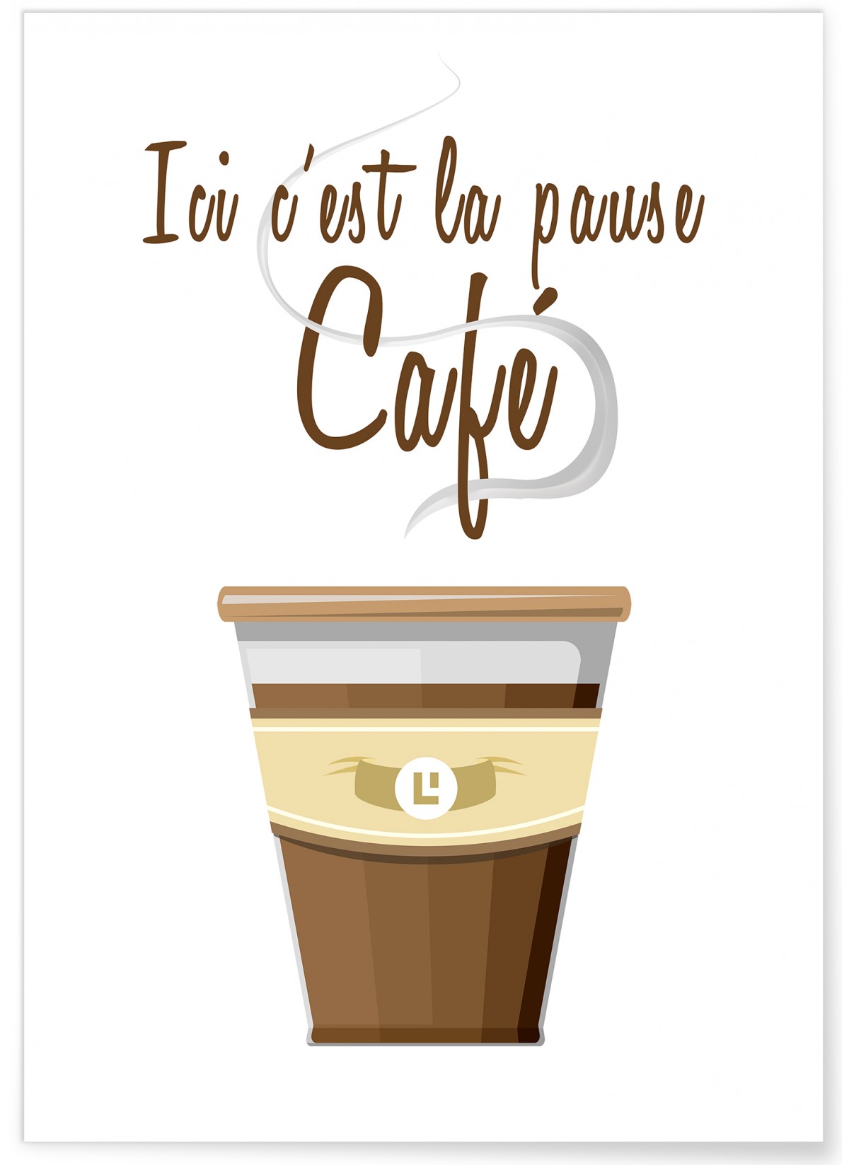 Affiche "Ici c'est la pause café"