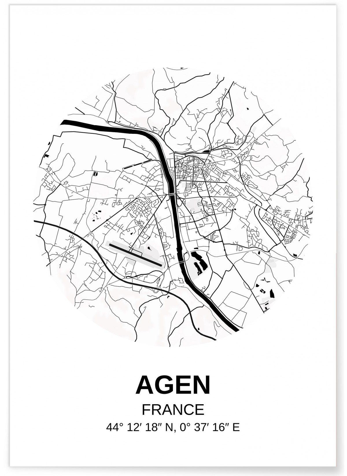 Affiche Carte Agen