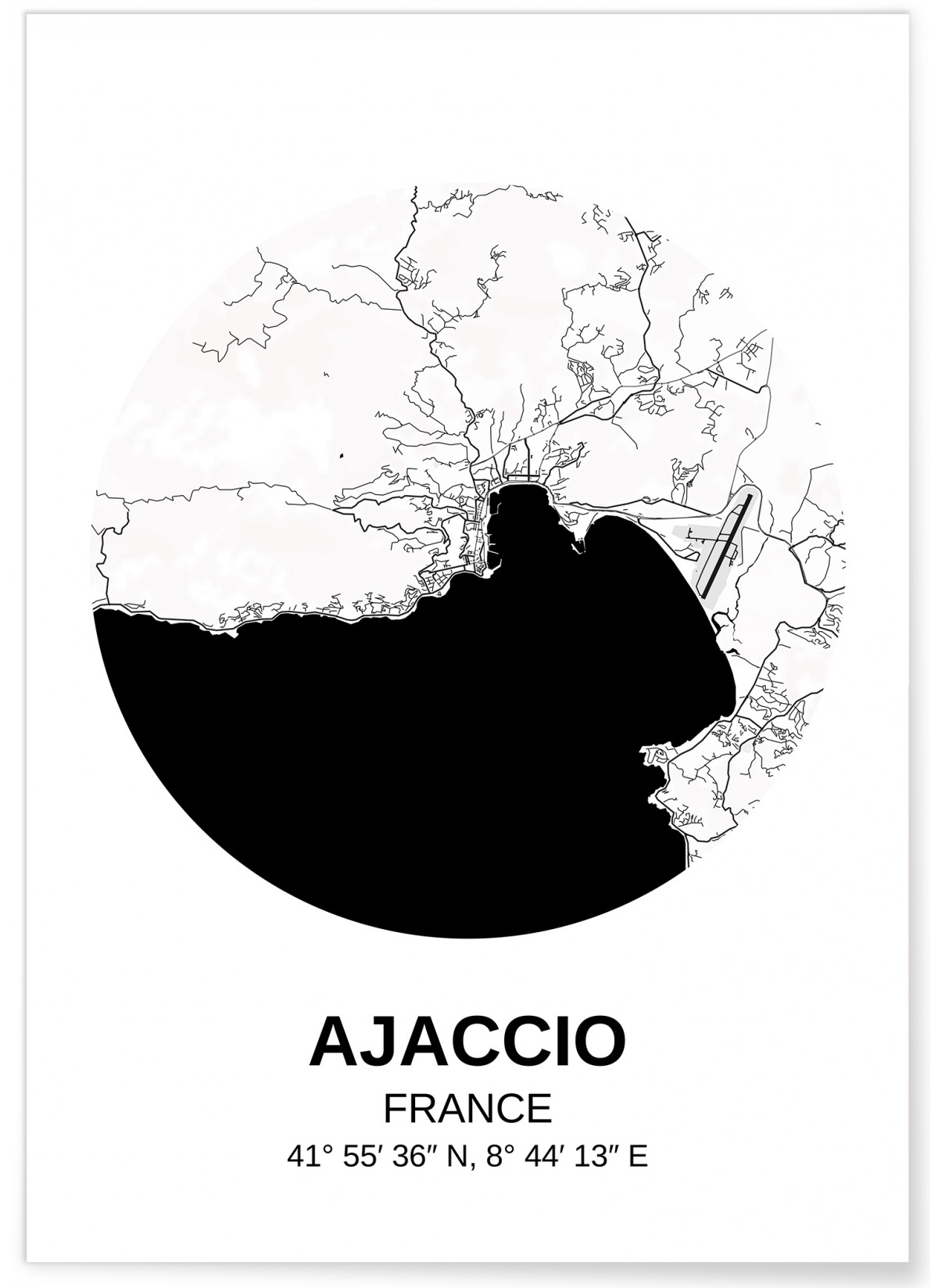 Affiche Carte Ajaccio