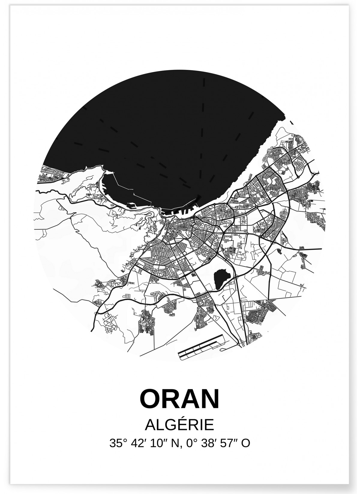 Affiche Carte Oran
