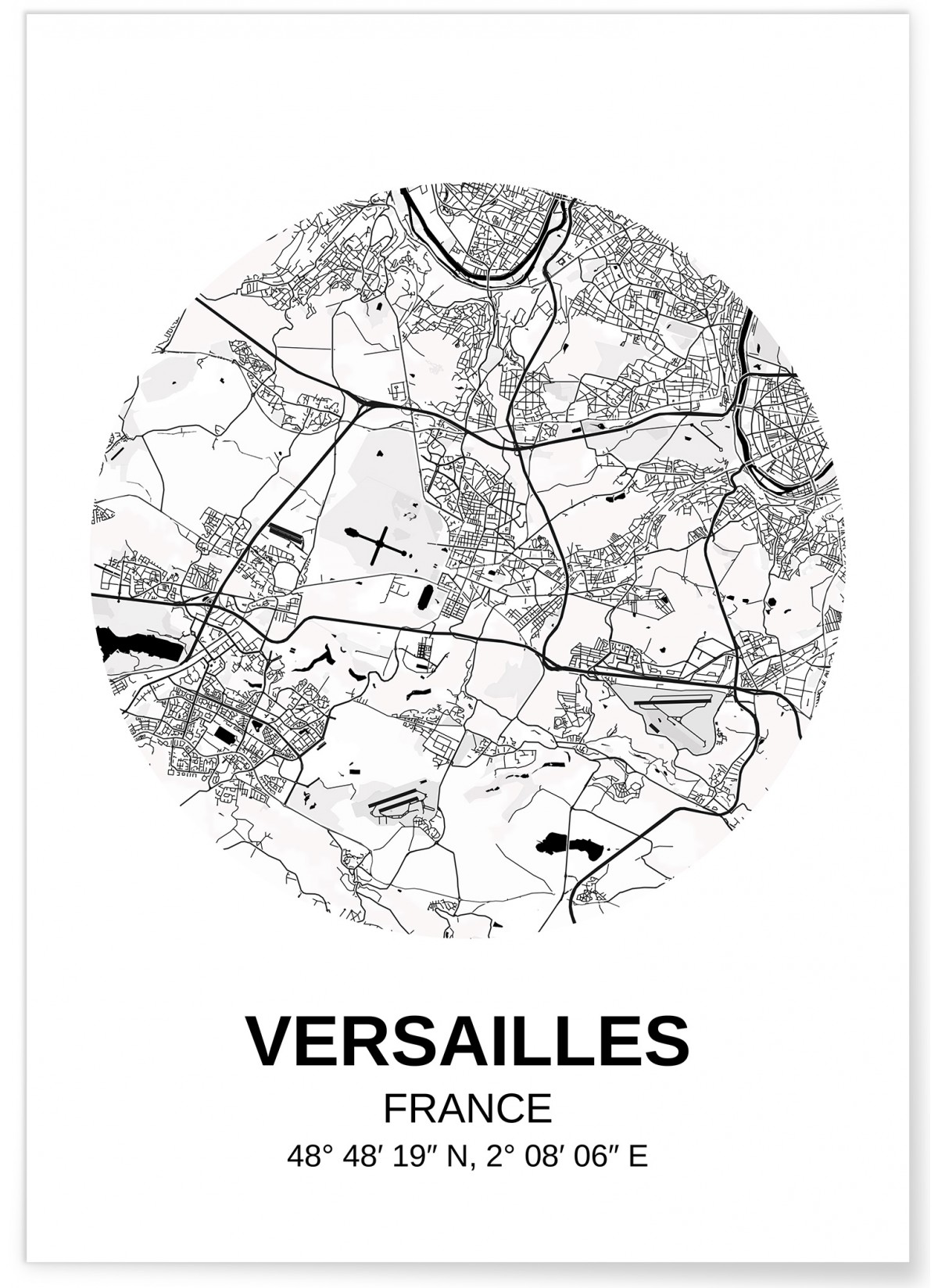 Affiche Carte Versailles