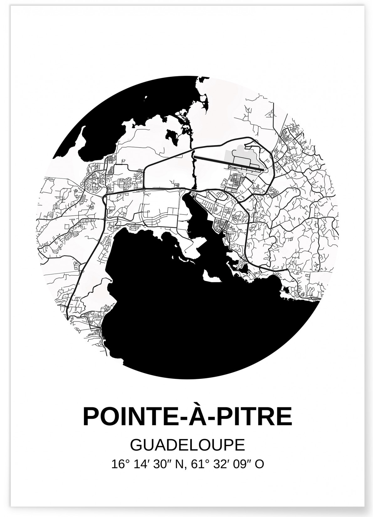 Affiche Carte Pointe-à-Pitre