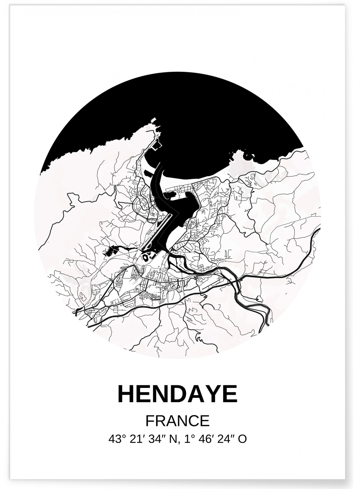 Affiche Carte Hendaye