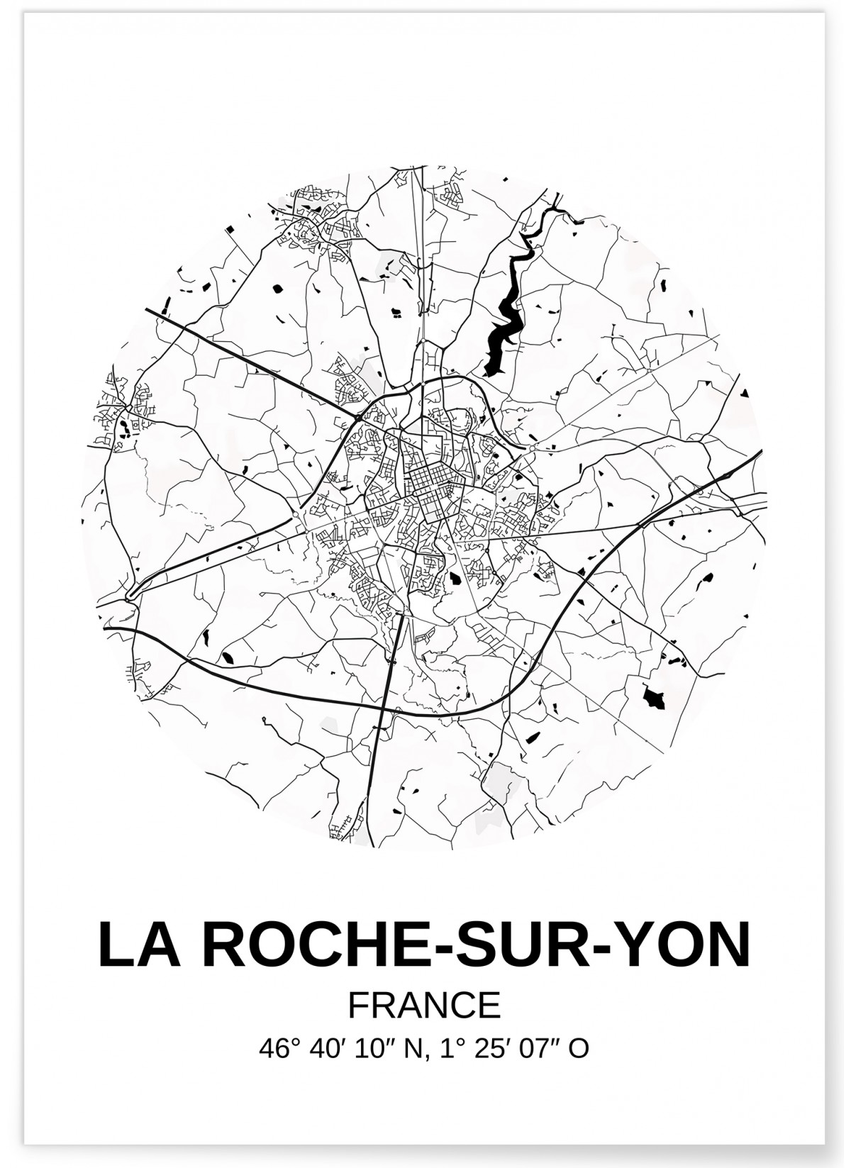 Affiche Carte La Roche-sur-Yon