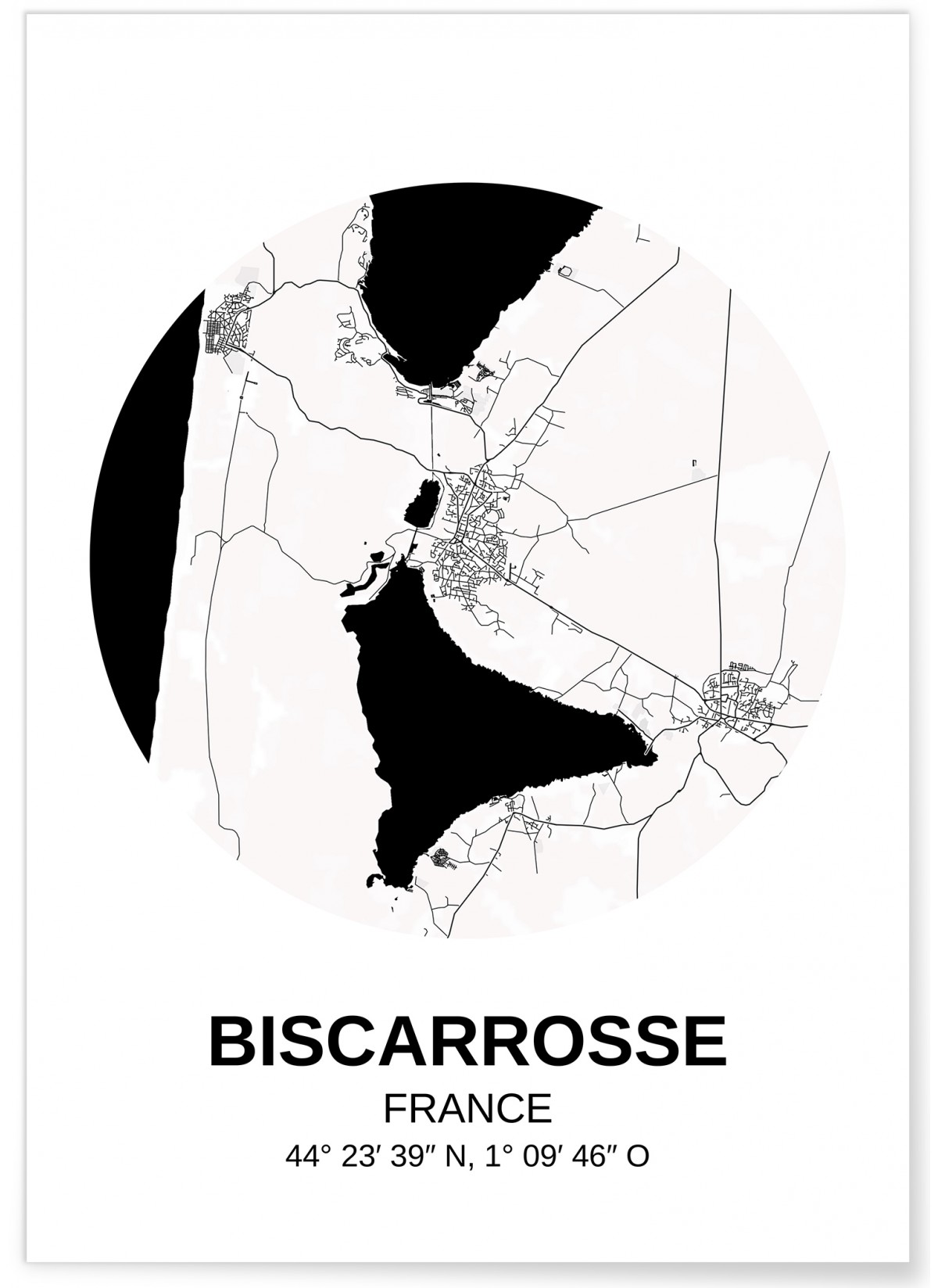 Affiche Carte Biscarrosse