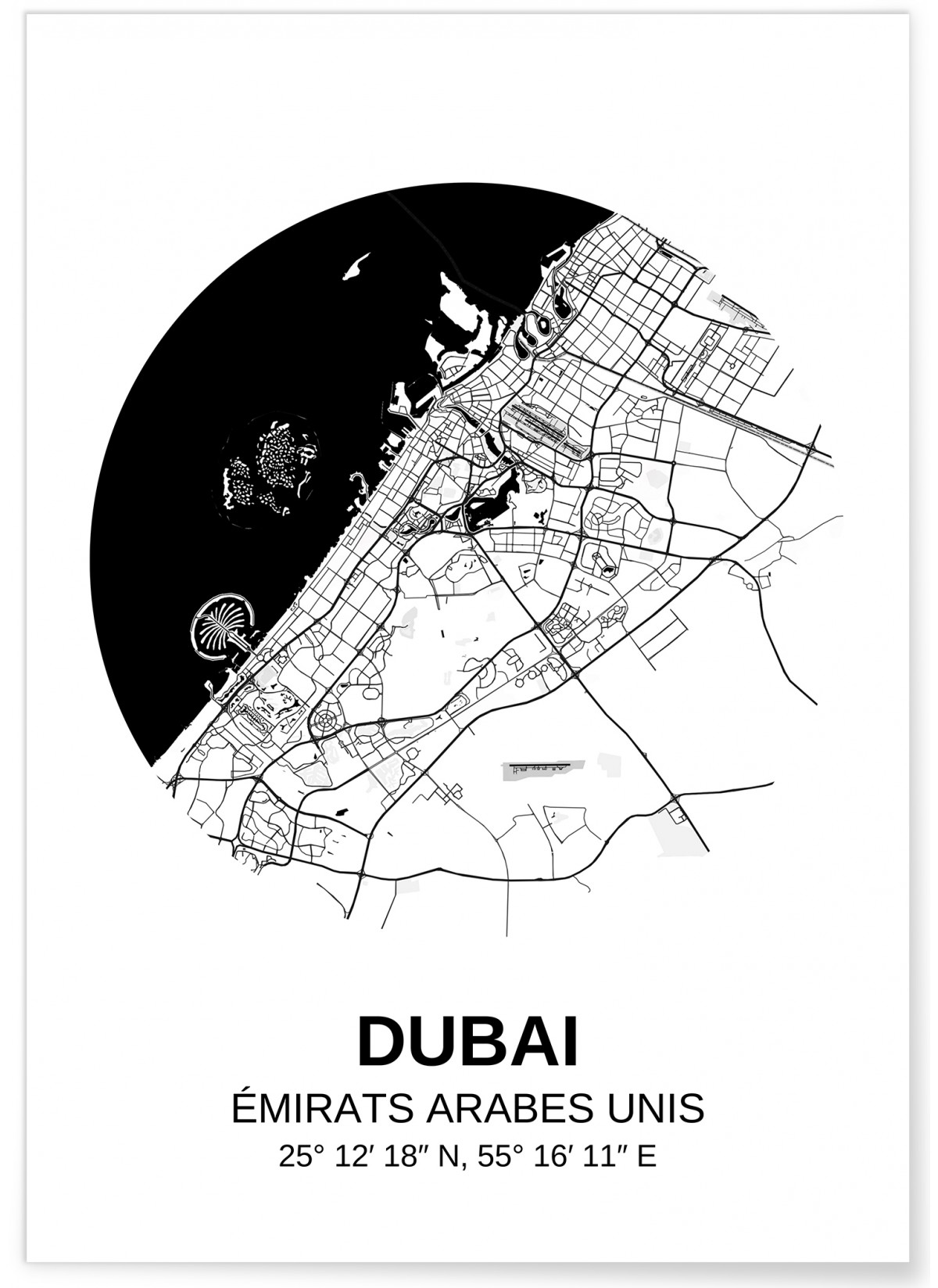 Affiche Carte Dubai