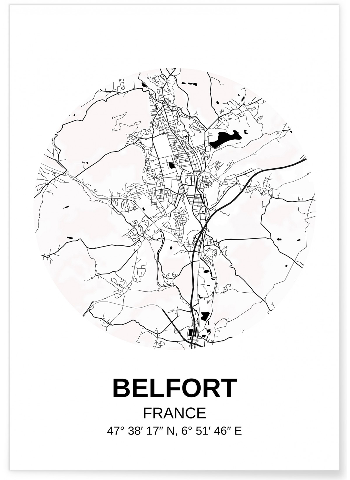 Affiche Carte Belfort