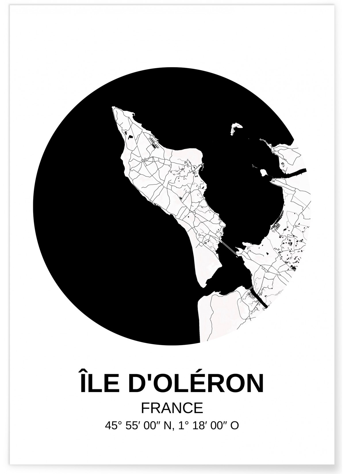 Affiche Carte Île d'Oléron