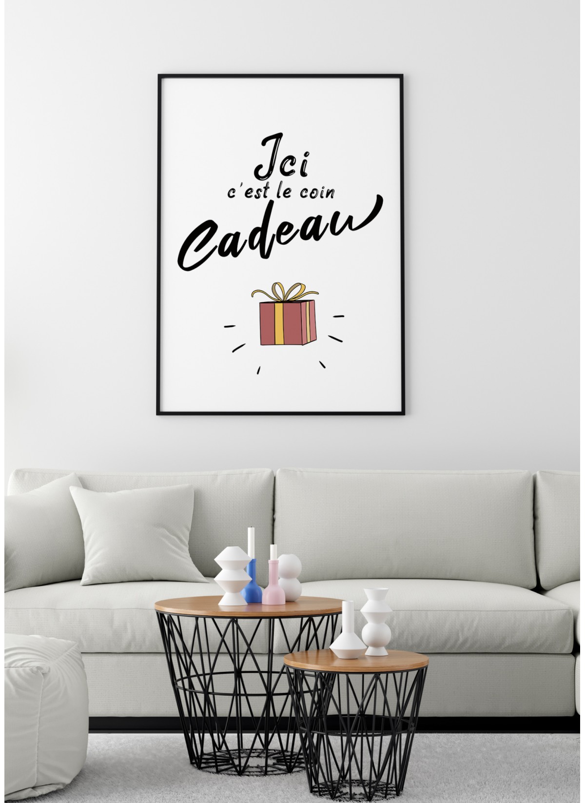 Affiche "Ici c'est le coin cadeau"