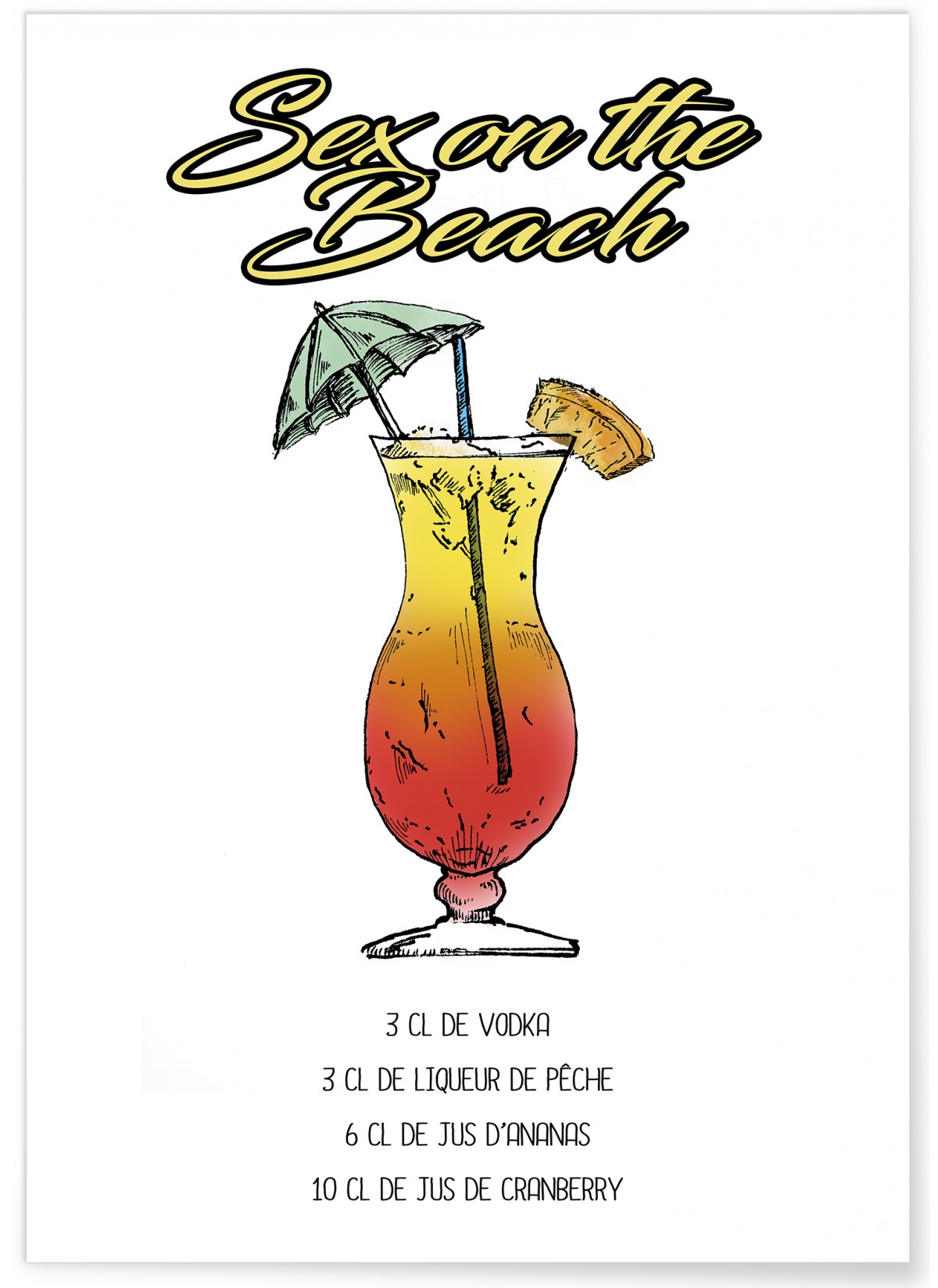 Affiche Cocktail Sex on the beach