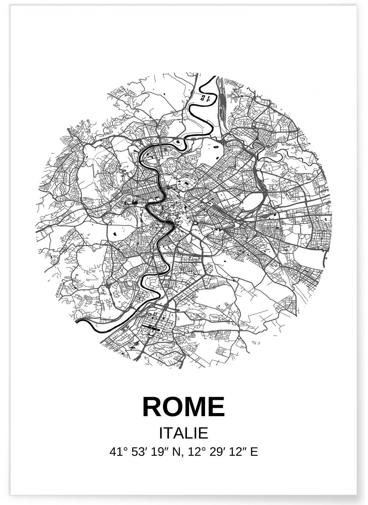 Affiche Carte Rome