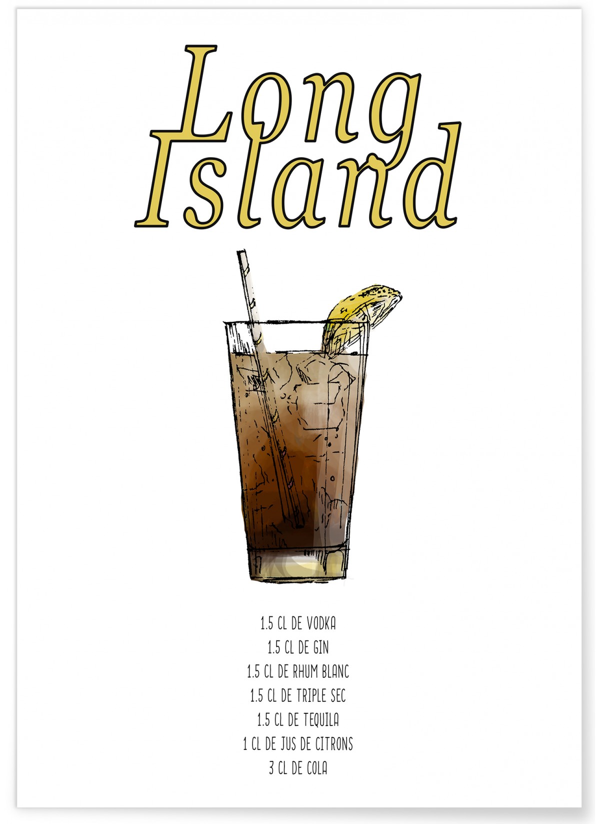 Affiche Cocktail Long Island