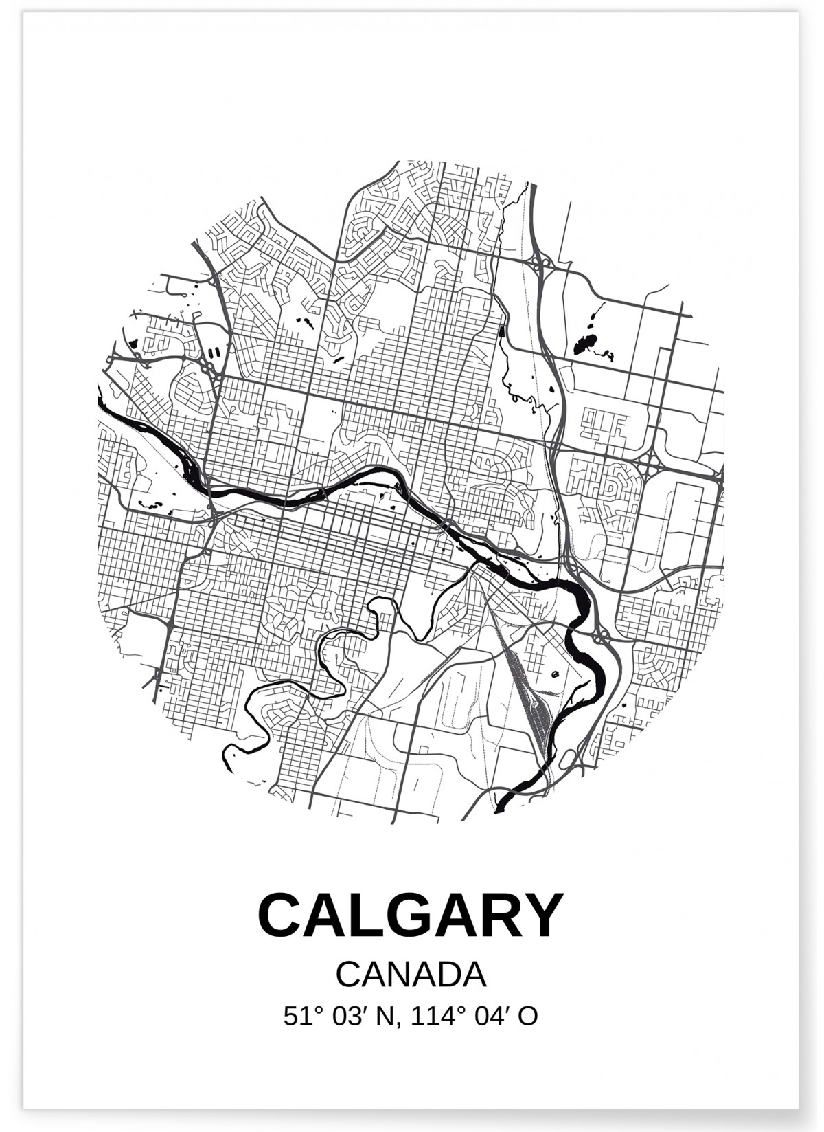 Poster Carte Calgary