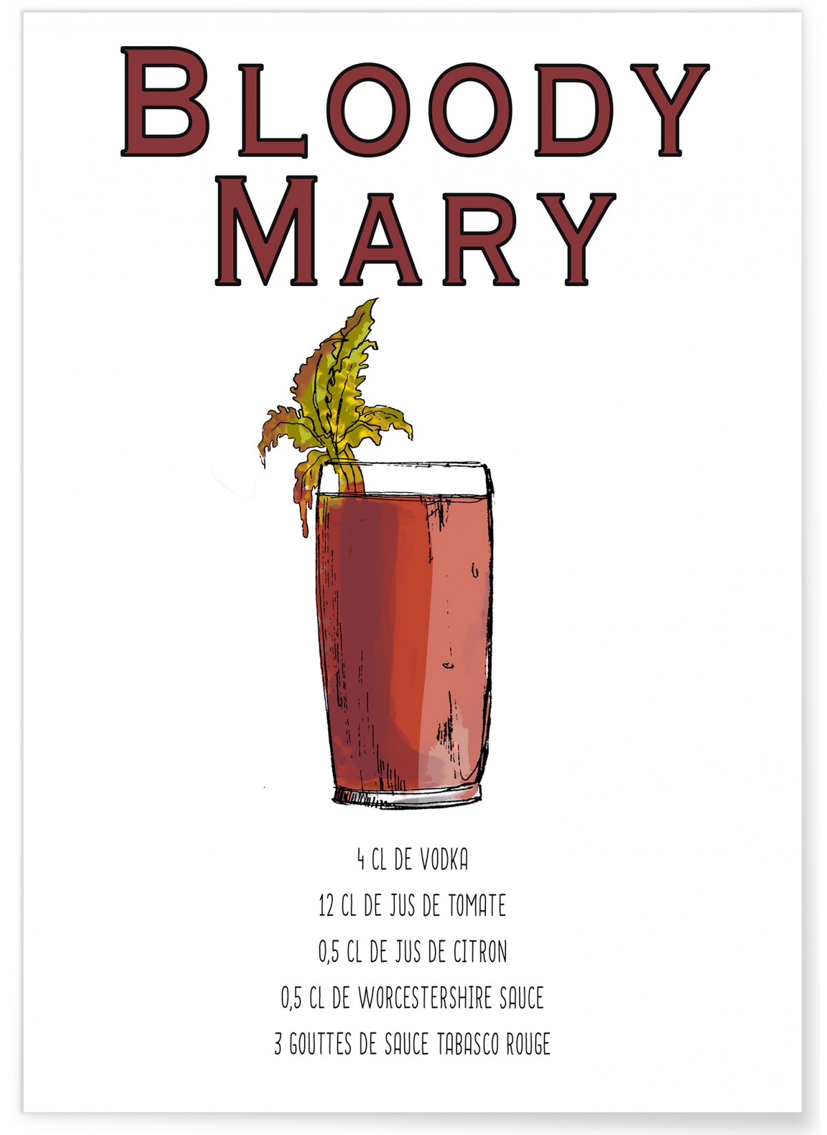 Affiche Cocktail Bloody Mary