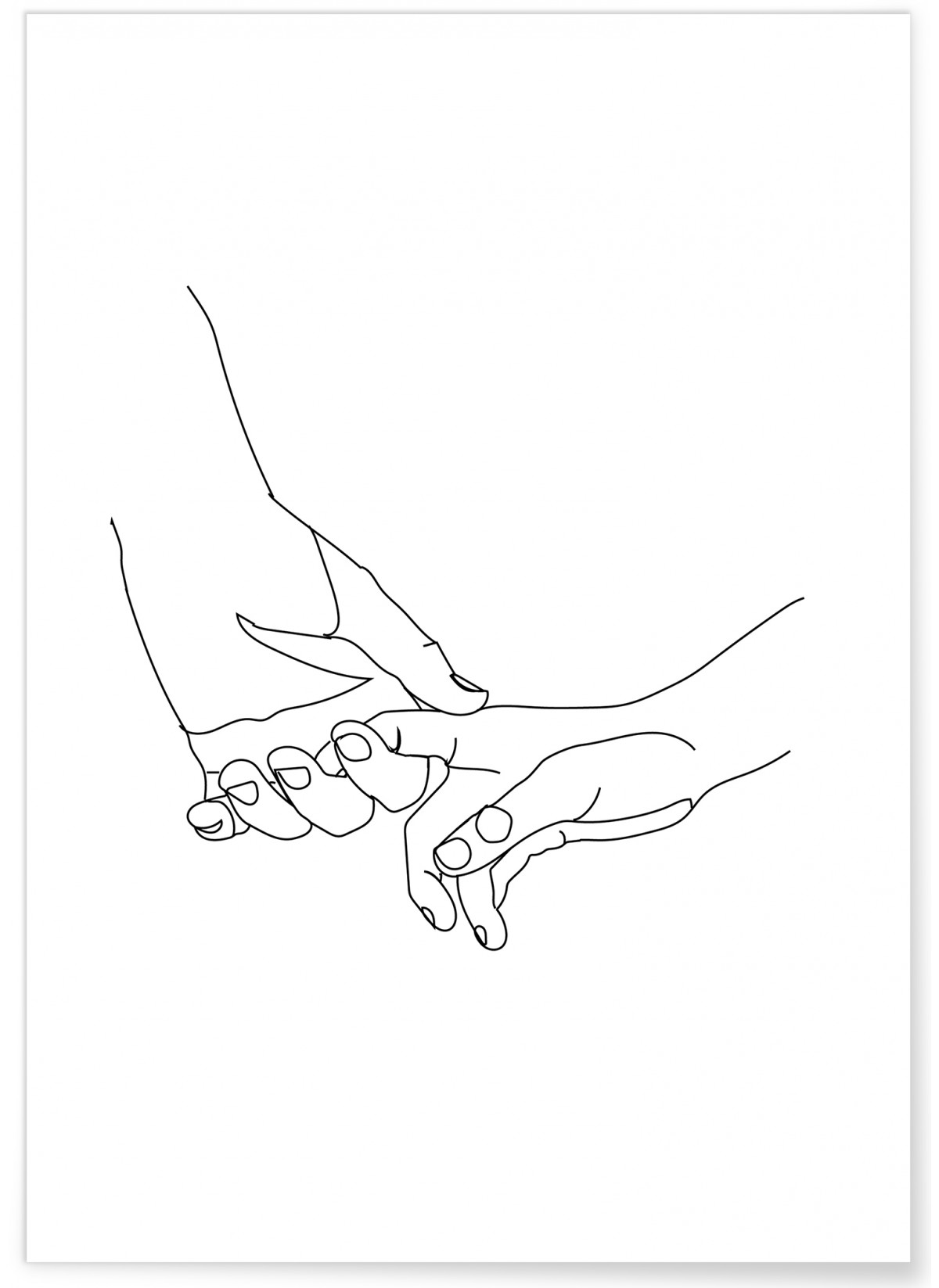 Affiche Line Art Mains