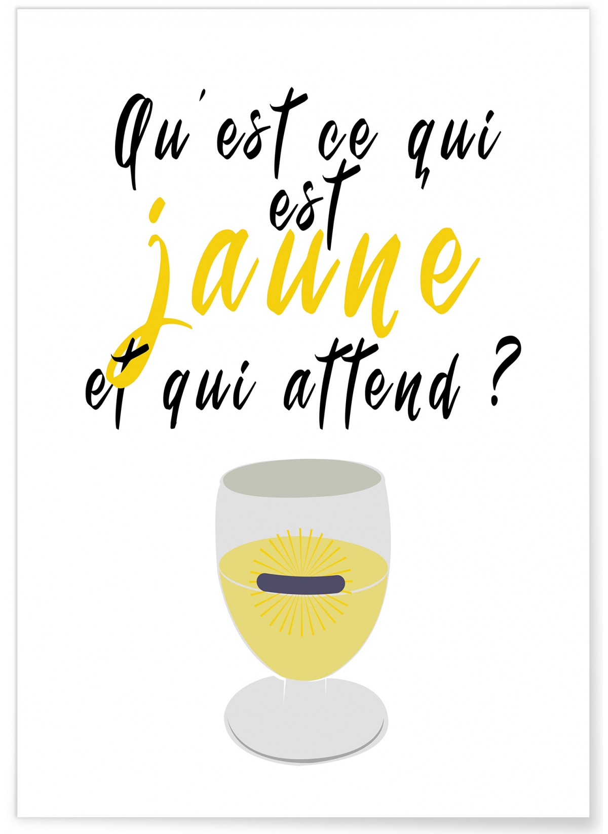 Affiche "Qu'est ce qui est jaune et qui attend ?"