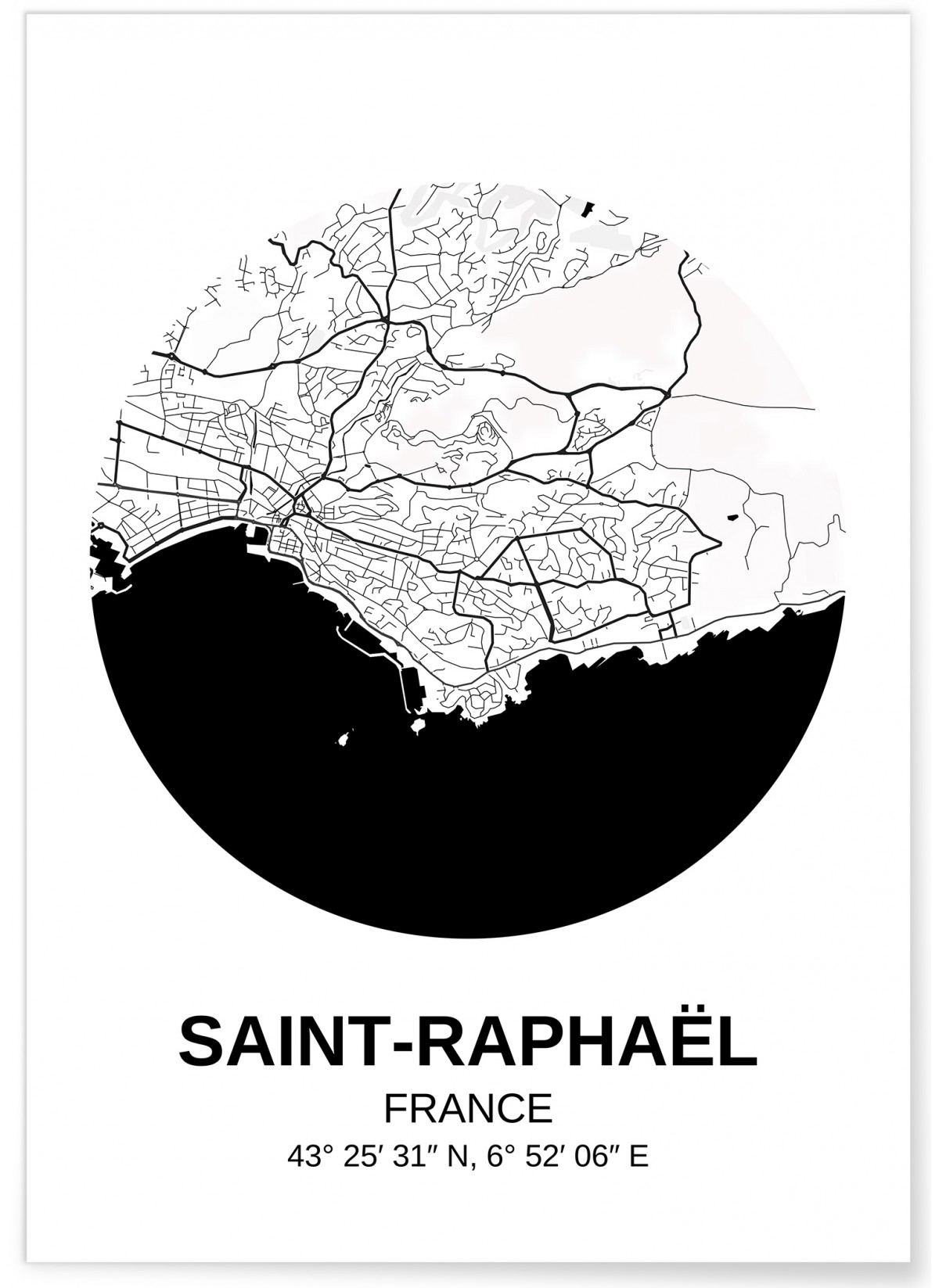 Affiche Carte Saint-Raphaël