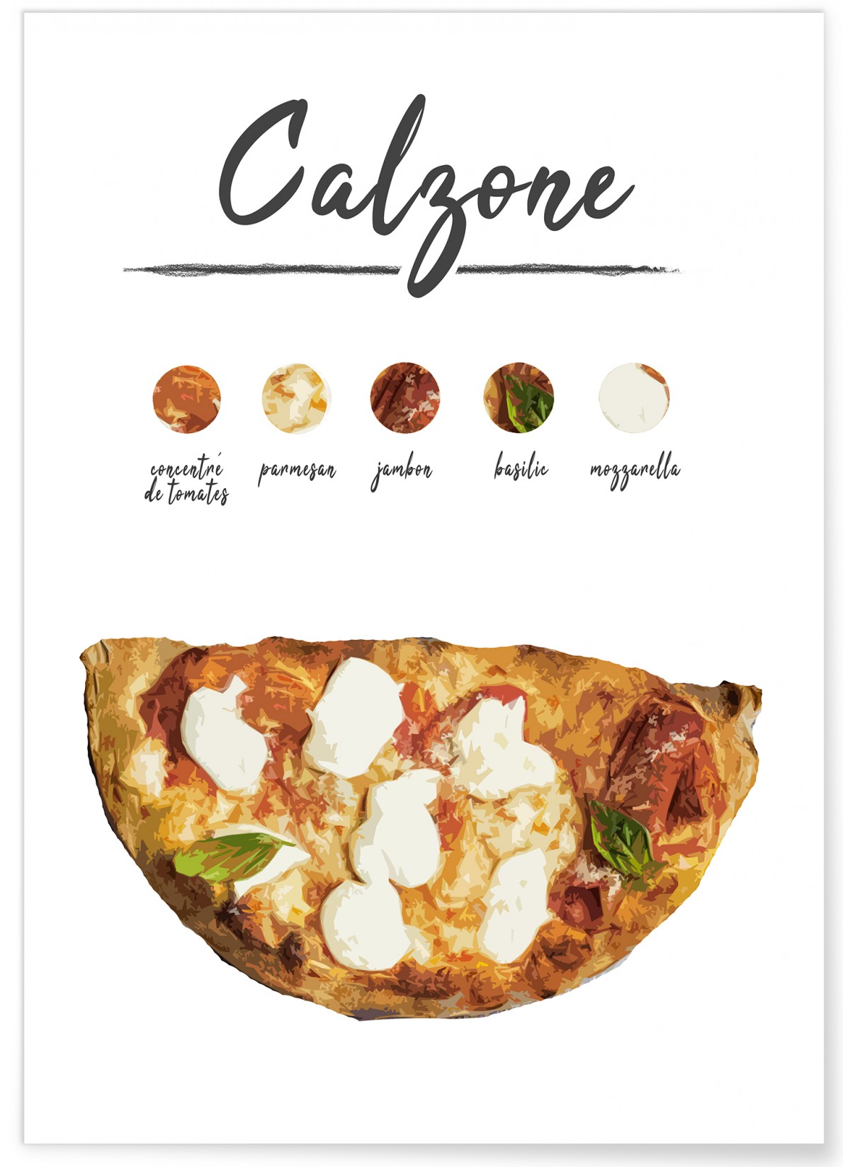 Affiche Pizza Calzone
