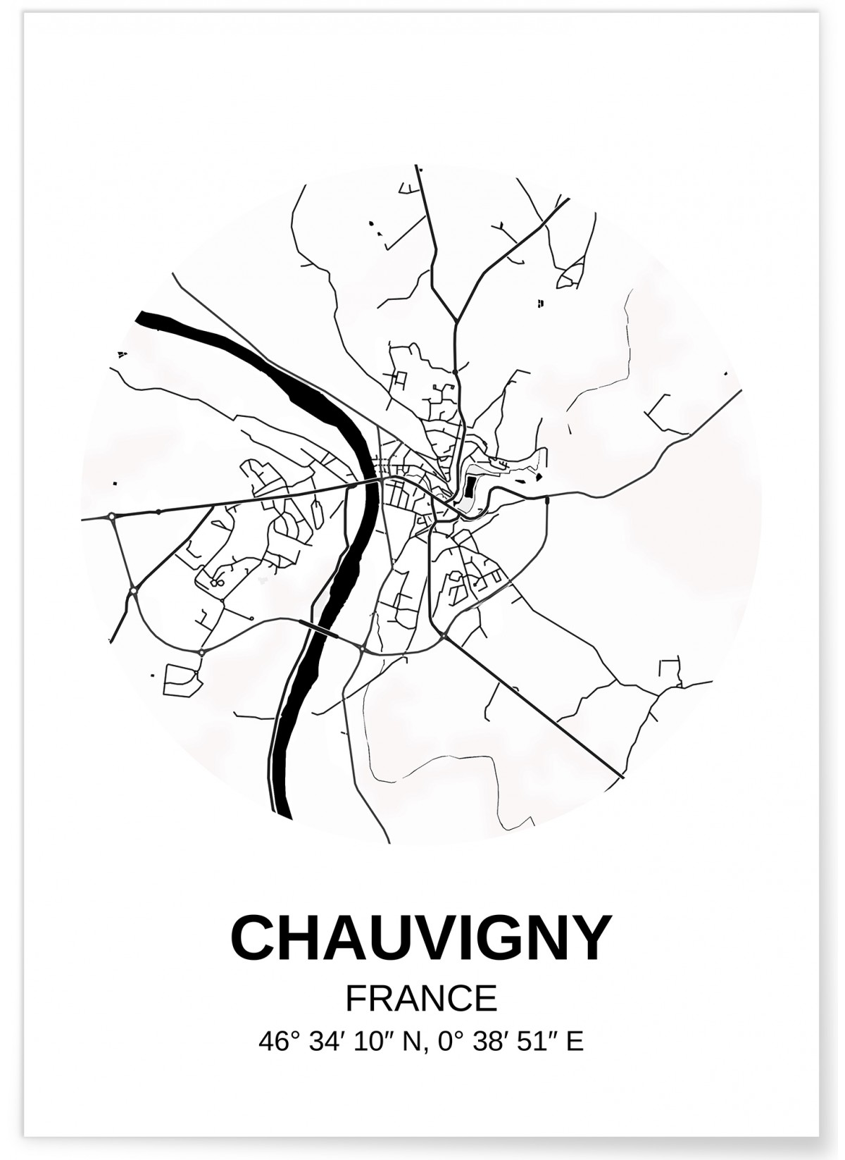 Affiche Carte Chauvigny