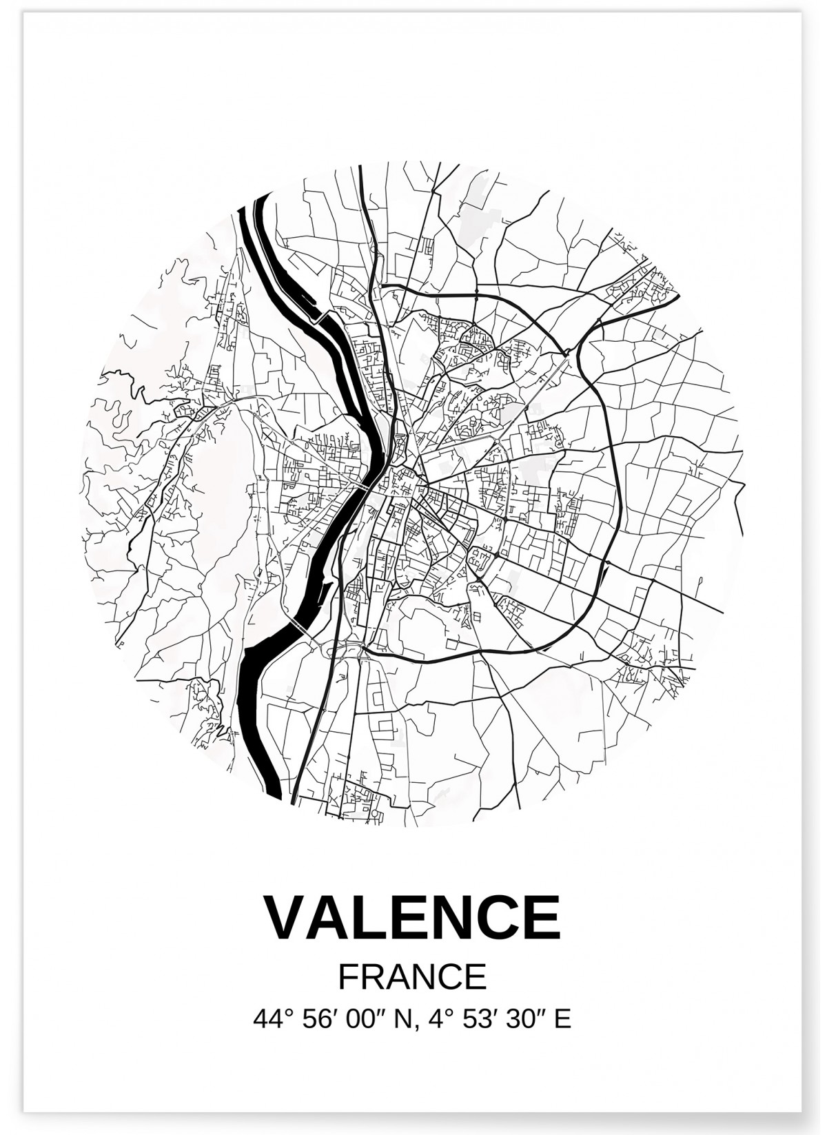 Affiche Carte Valenciennes