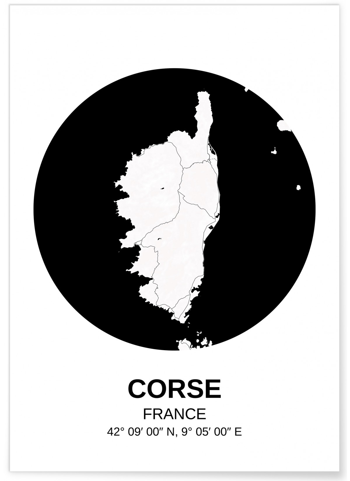 Affiche Carte Corse