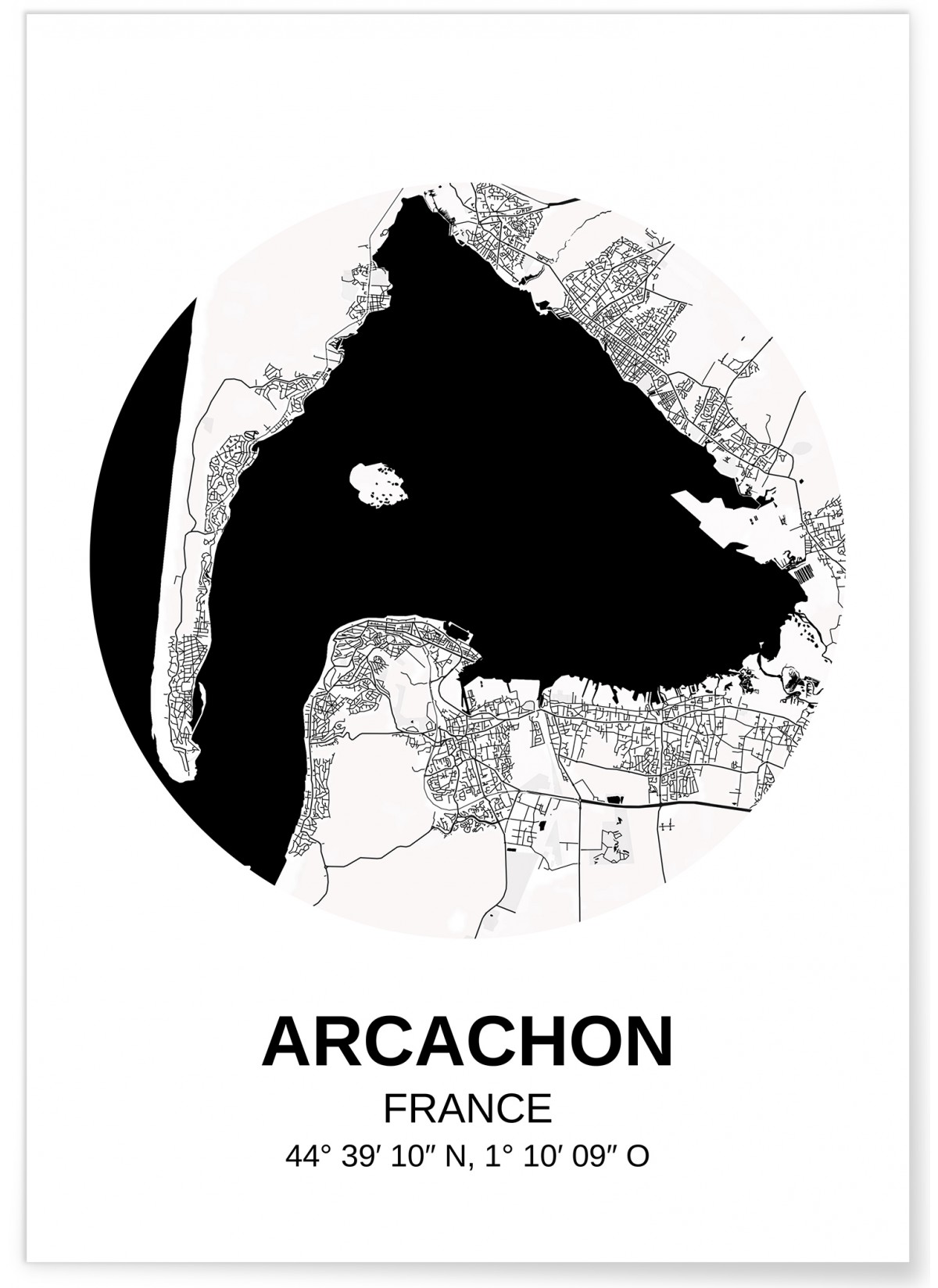 Affiche Carte Arcachon