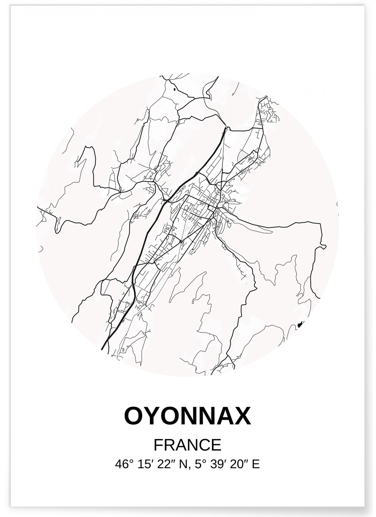 Affiche Carte Oyonnax