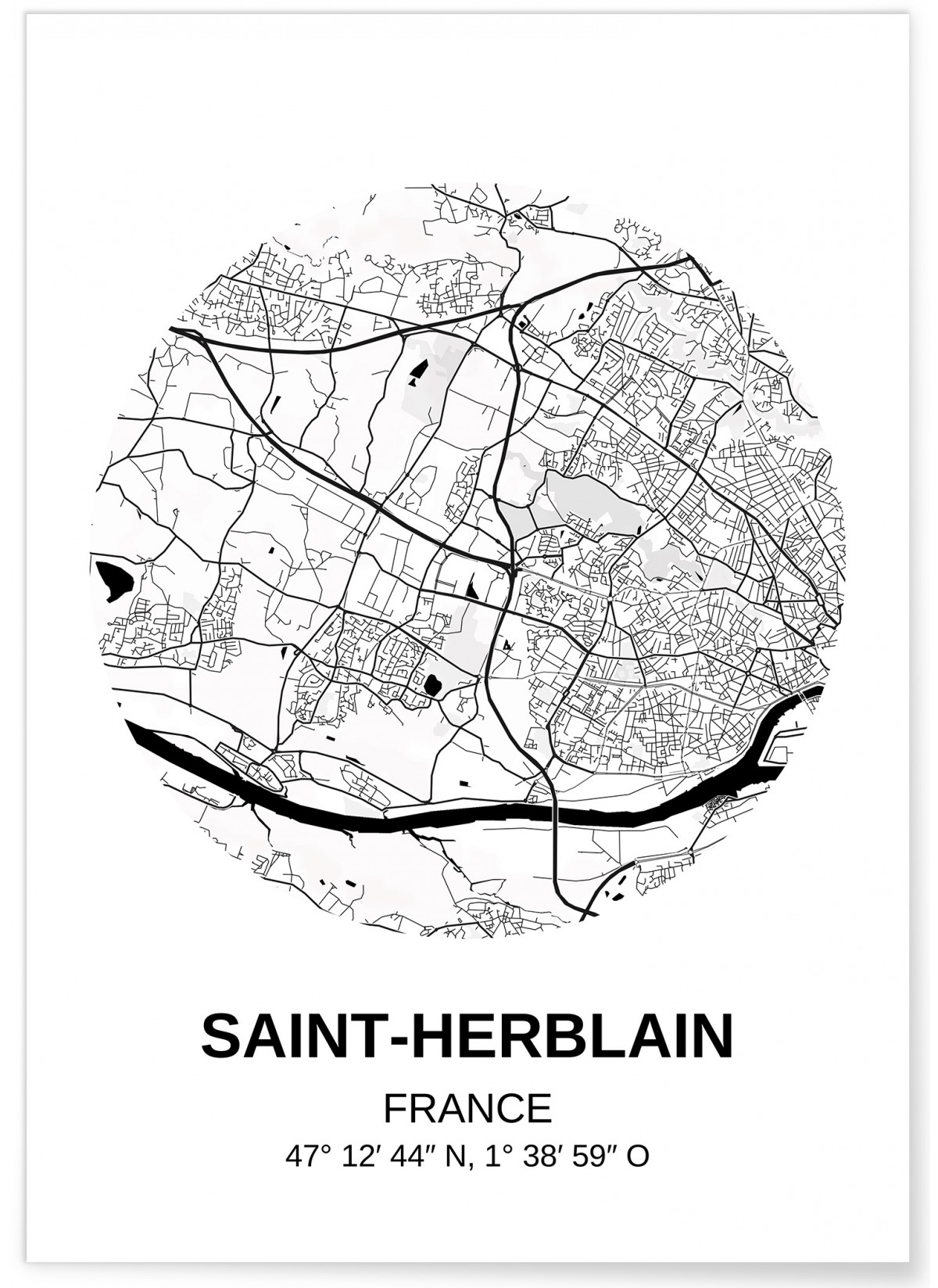 Affiche Carte Saint Herblain