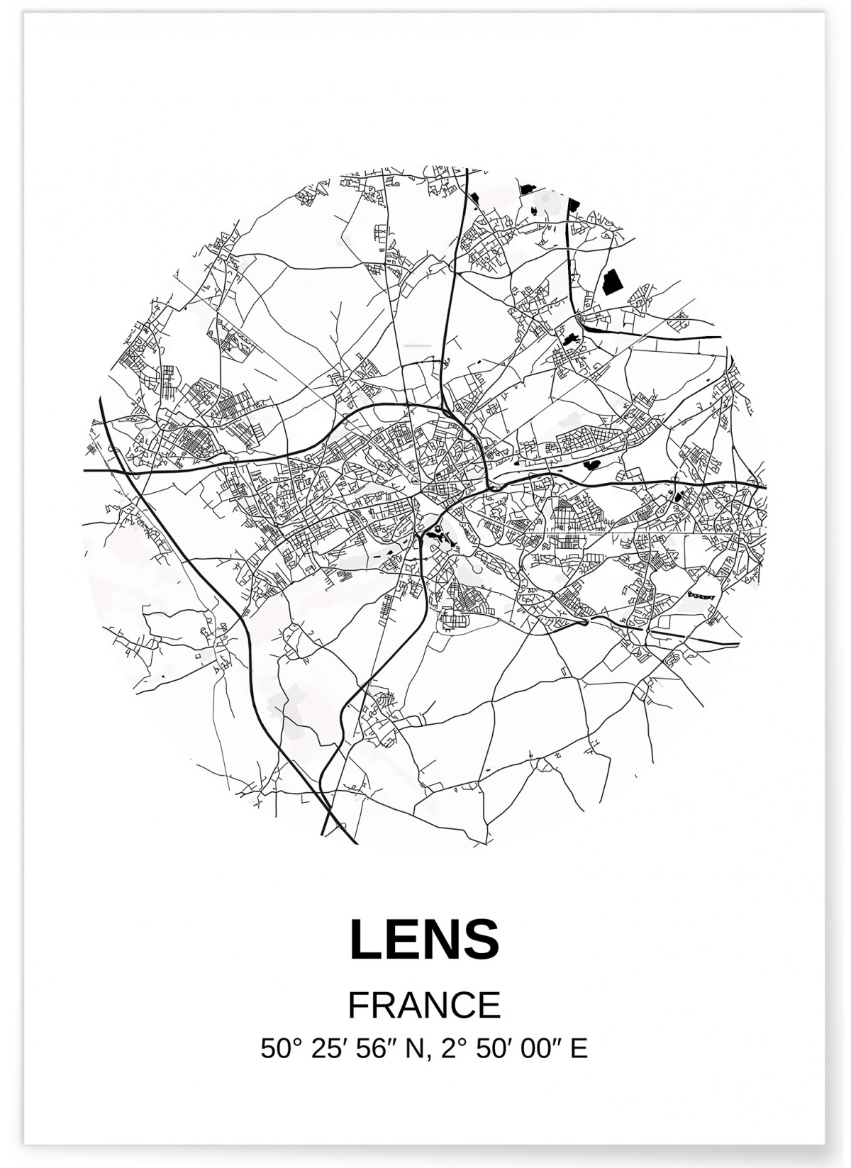 Affiche Carte Lens