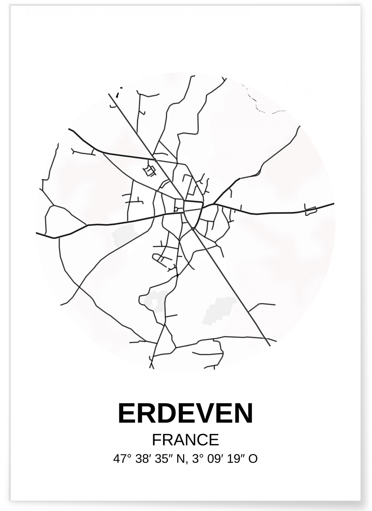 Affiche Carte Erdeven