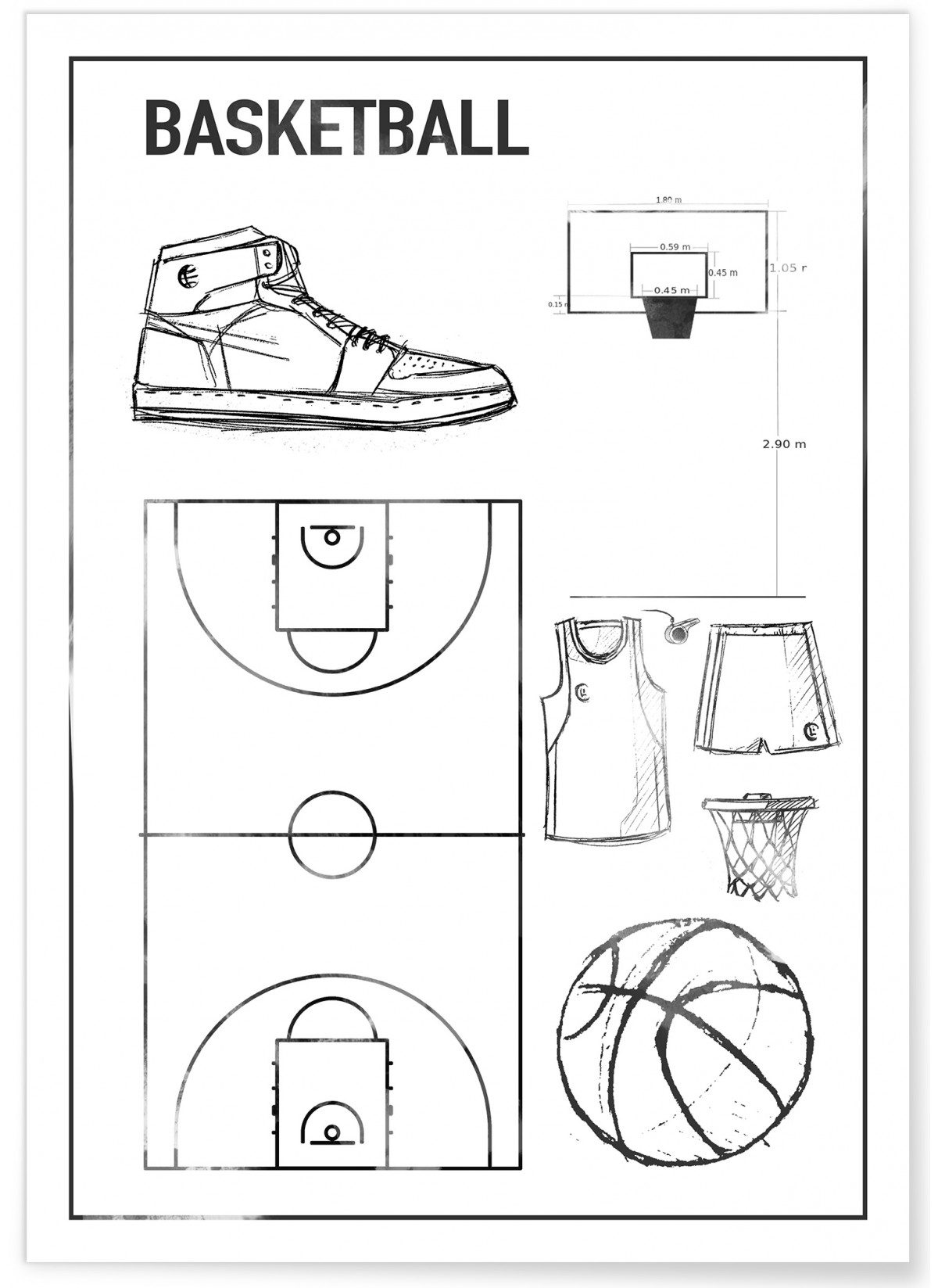 Affiche Terrain de basket