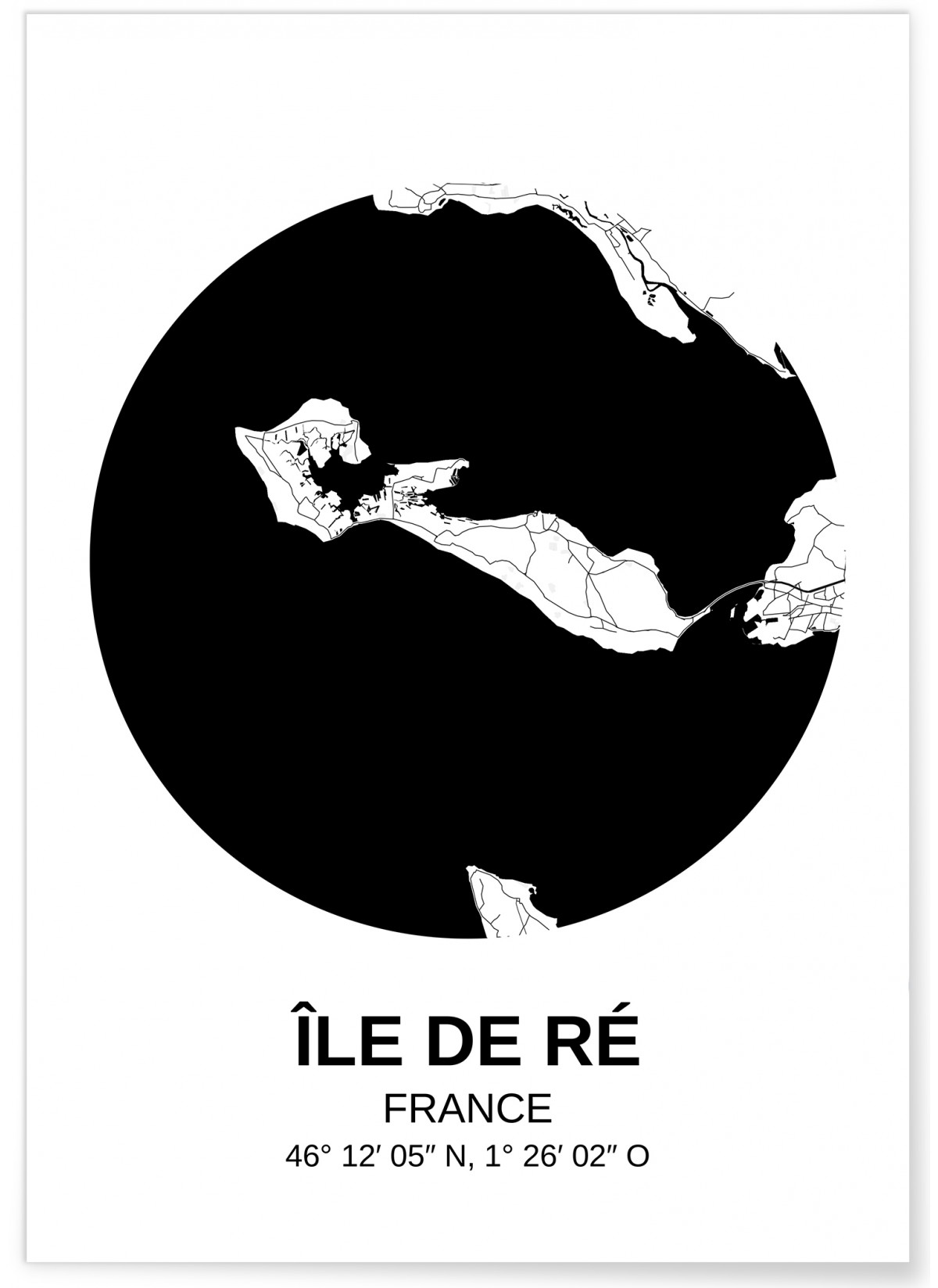Affiche Carte Ile de Ré