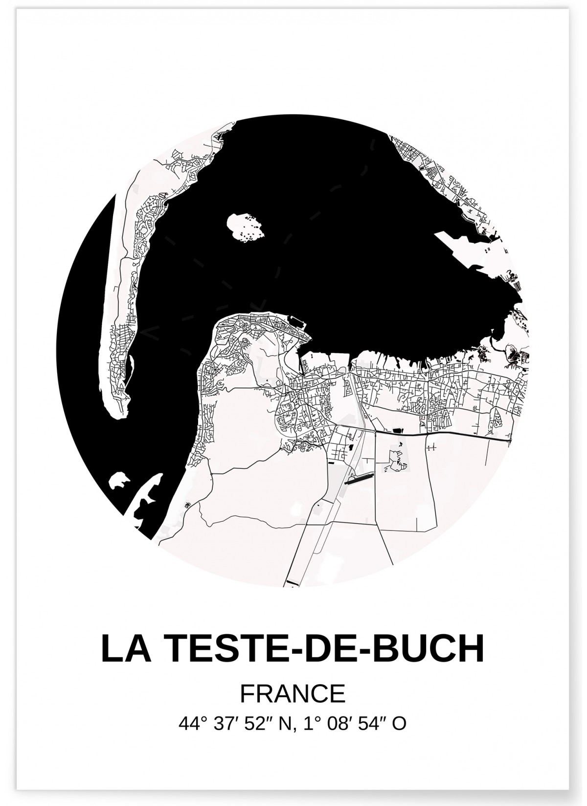 Affiche Carte La Teste de Buch
