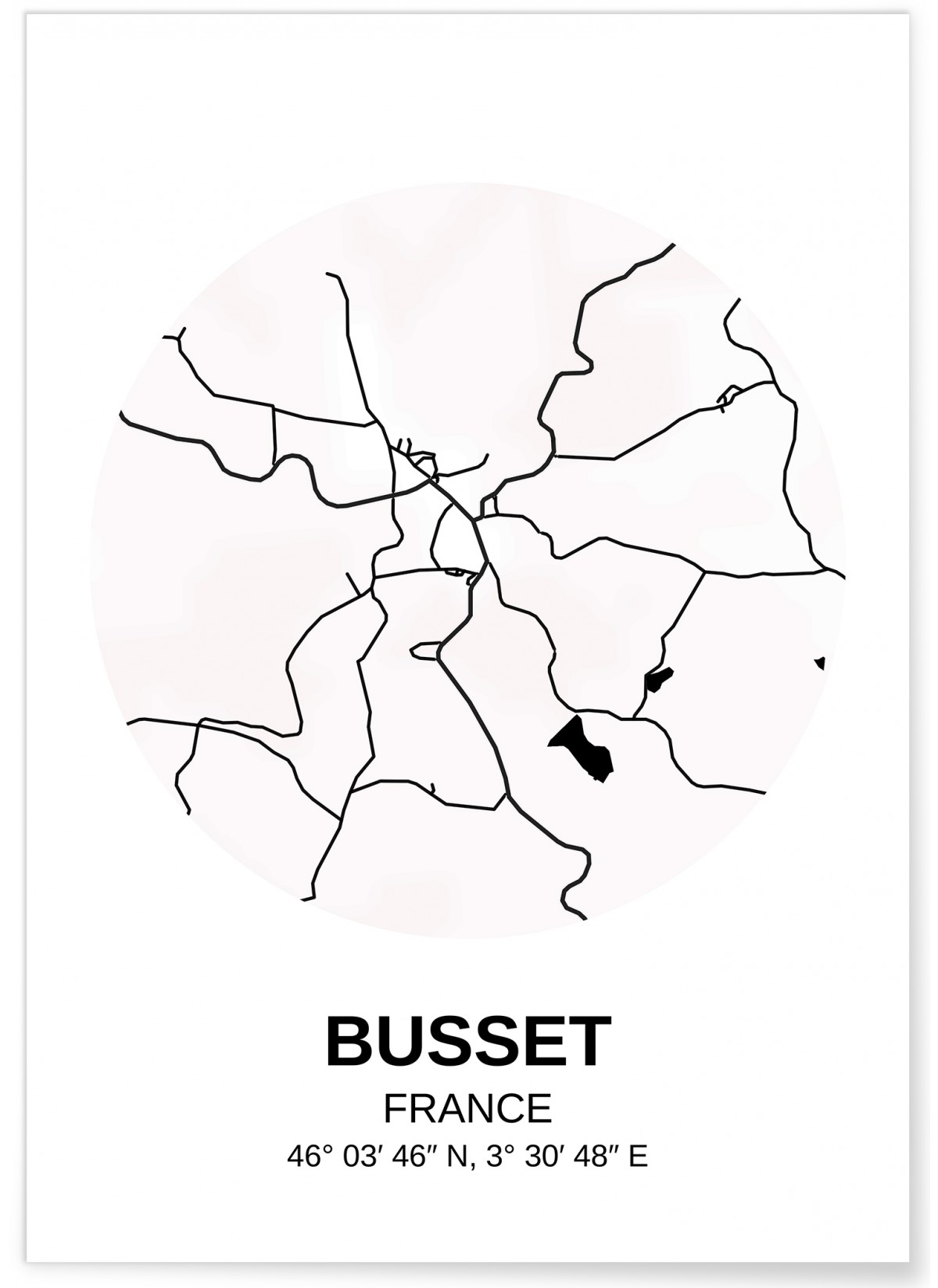 Affiche Carte Busset