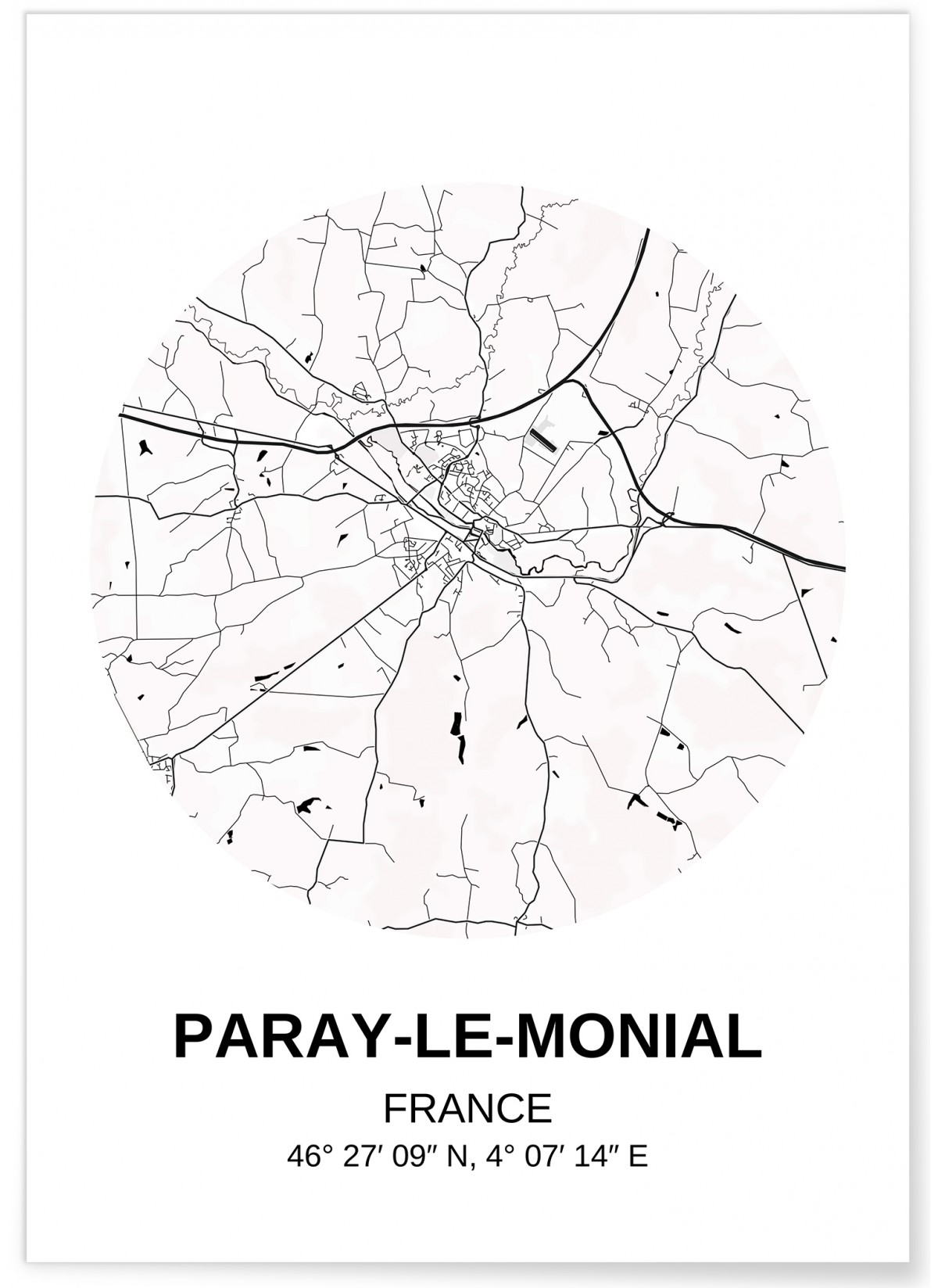 Affiche Carte Paray-Le-Monial
