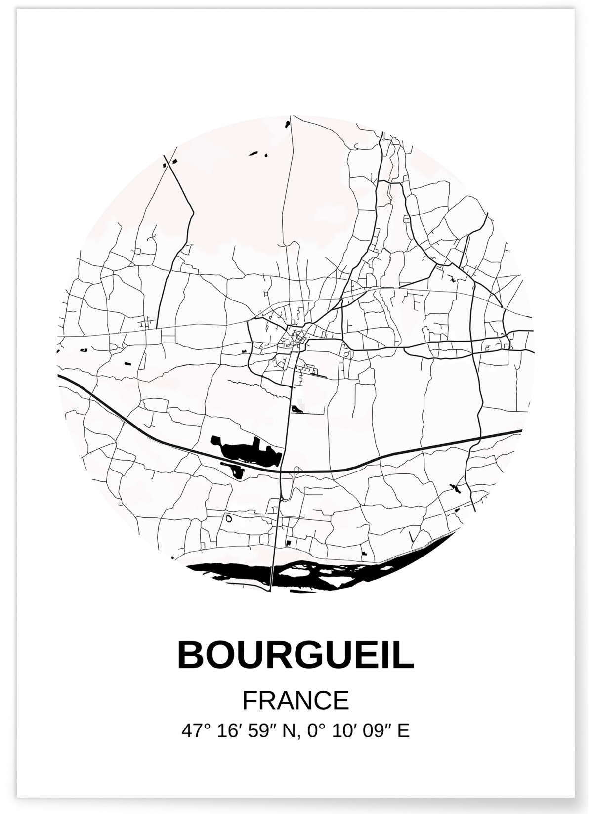 Affiche Carte Bourgueil