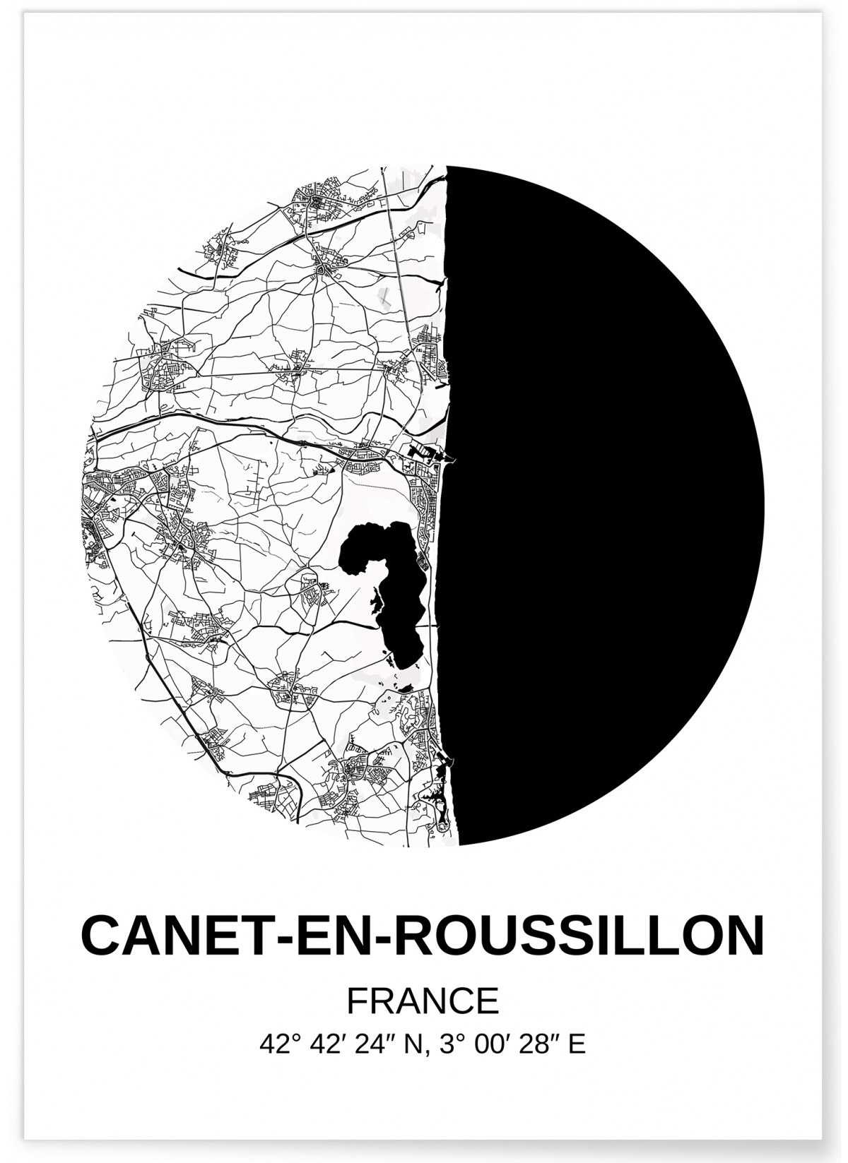 Affiche Carte Canet-en-Roussillon
